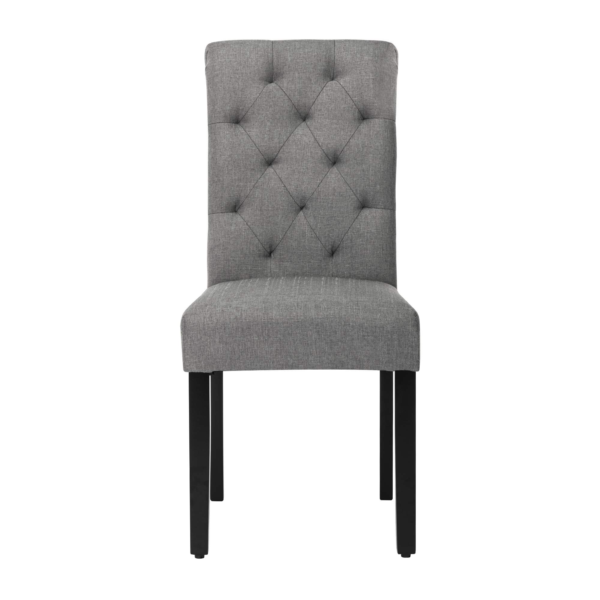 NOBPEINT Modern Fabric Dining Chairs with Sturdy Wood Legs - Set of 2 Gray Kitchen Chairs for Dining Room, Breakfast Nook, and Small Space Decor