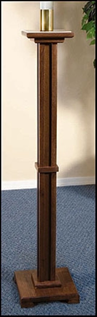 Handcrafted Walnut Wood Church Paschal Candle Holder with 2