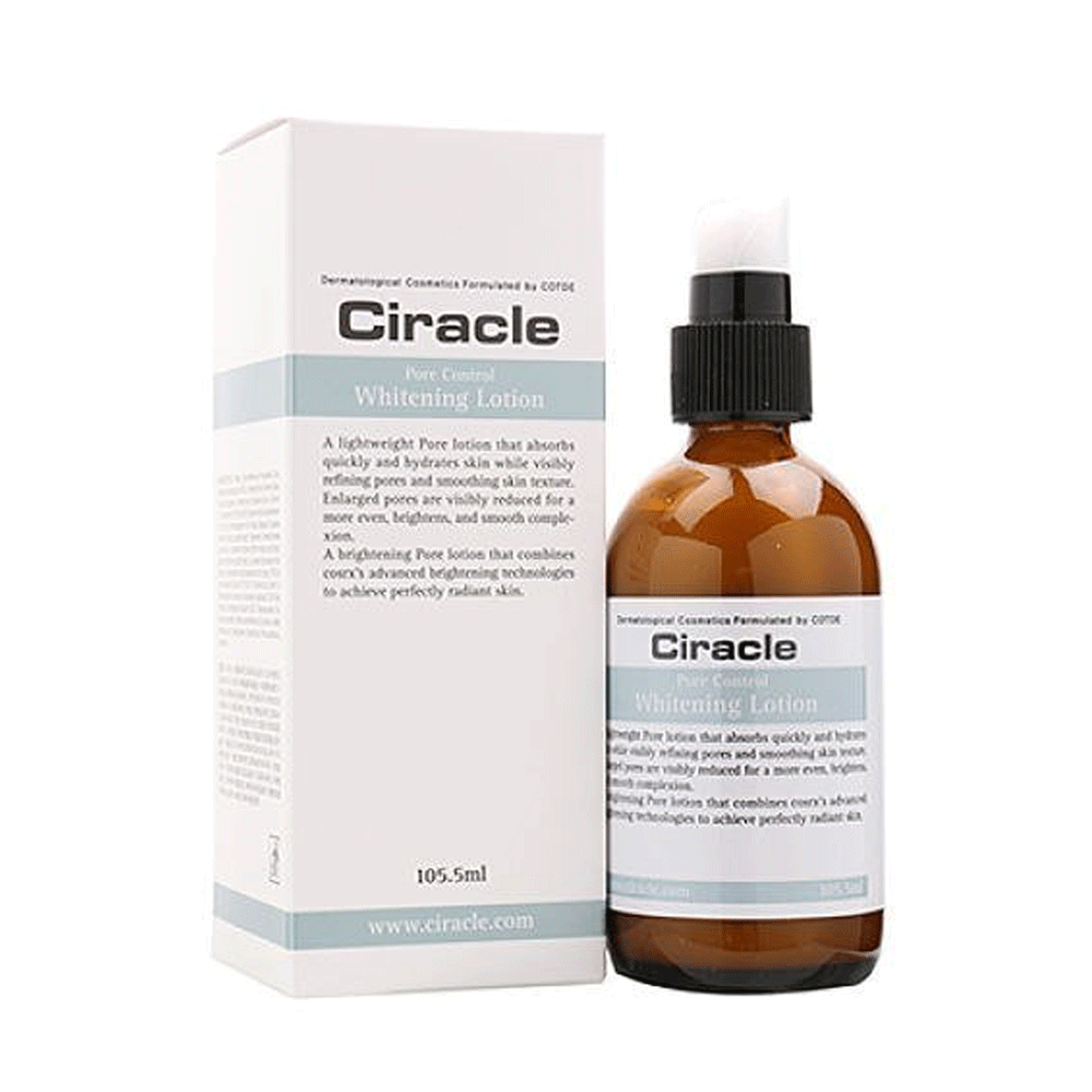 Ciracle Pore Control Whitening Lotion 105.5ml - Brightening Facial Moisturizer for Oily & Combination Skin | Reduces Dark Spots & Minimizes Pores | Perfect for Daily Skincare Routine & Nighttime Use