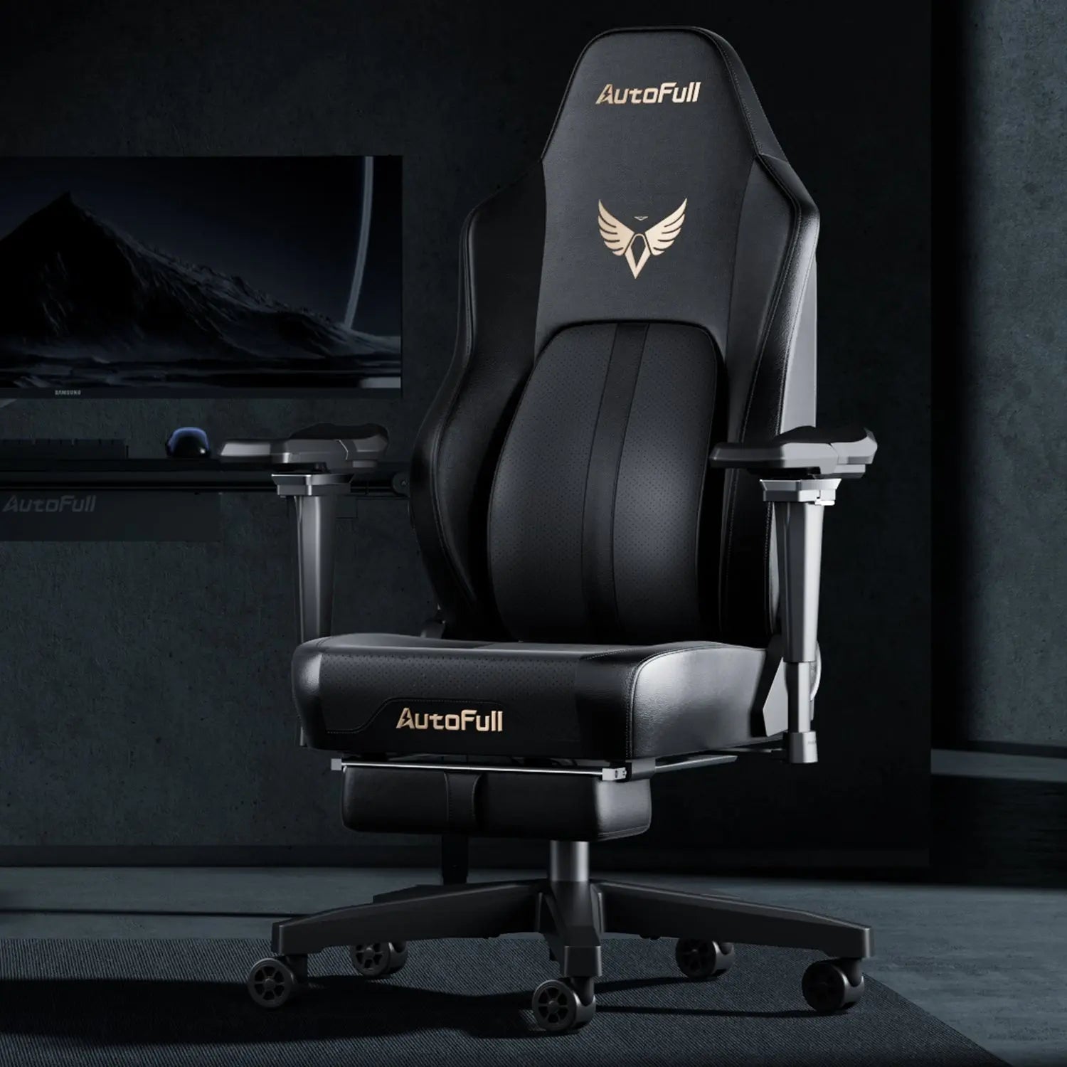 AutoFull M6 Elite Gaming Chair - Ergonomic Racing Style with Adjustable Lumbar Support & Headrest - Perfect for PC, Office, and Esports Gaming