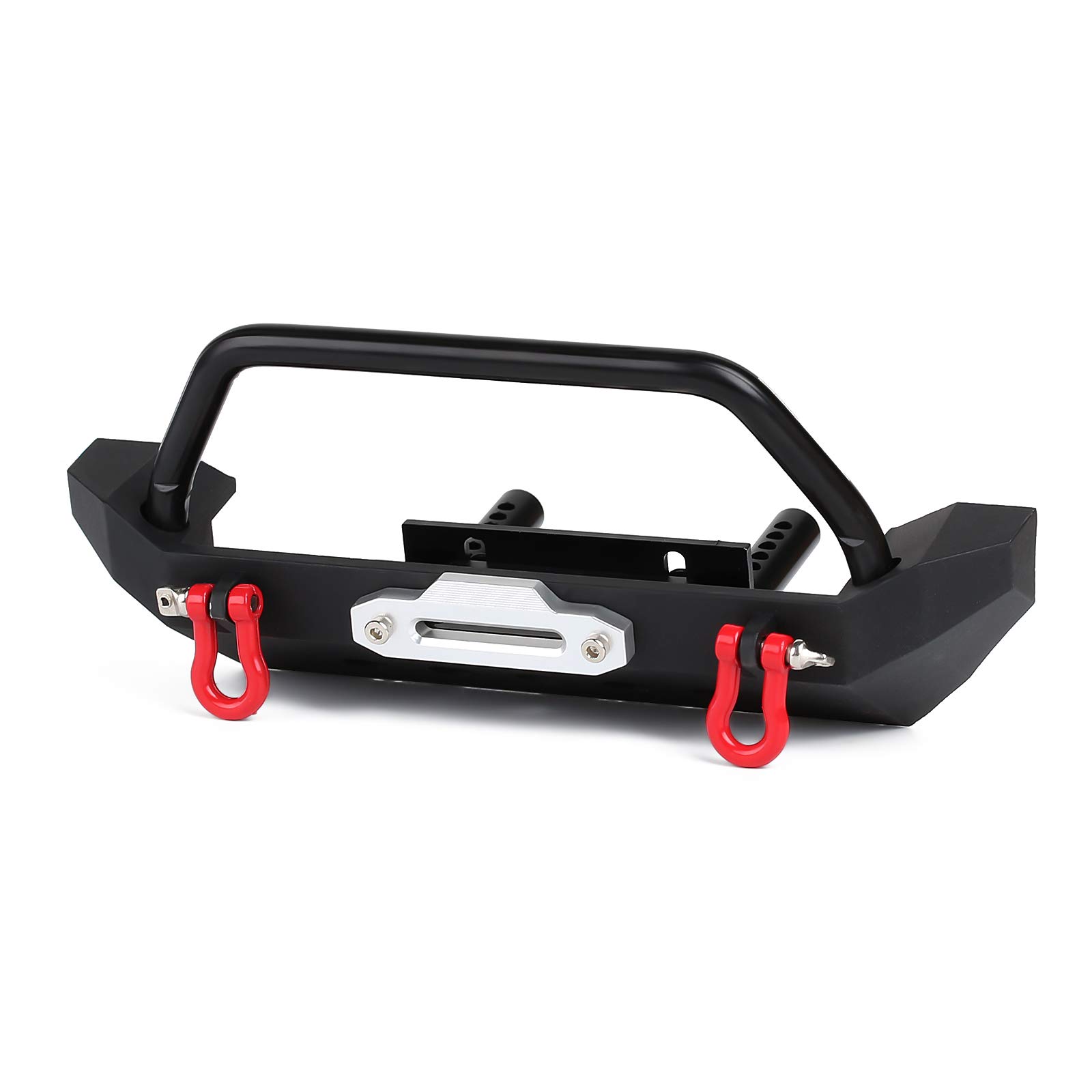 INJORA Heavy Duty Metal Front Bumper with Tow Hooks for 1/10 RC Crawler - Compatible with Axial SCX10, SCX10 III 90046 & AXI03007 - Perfect for Off-Road Crawling & Rock Climbing Adventures