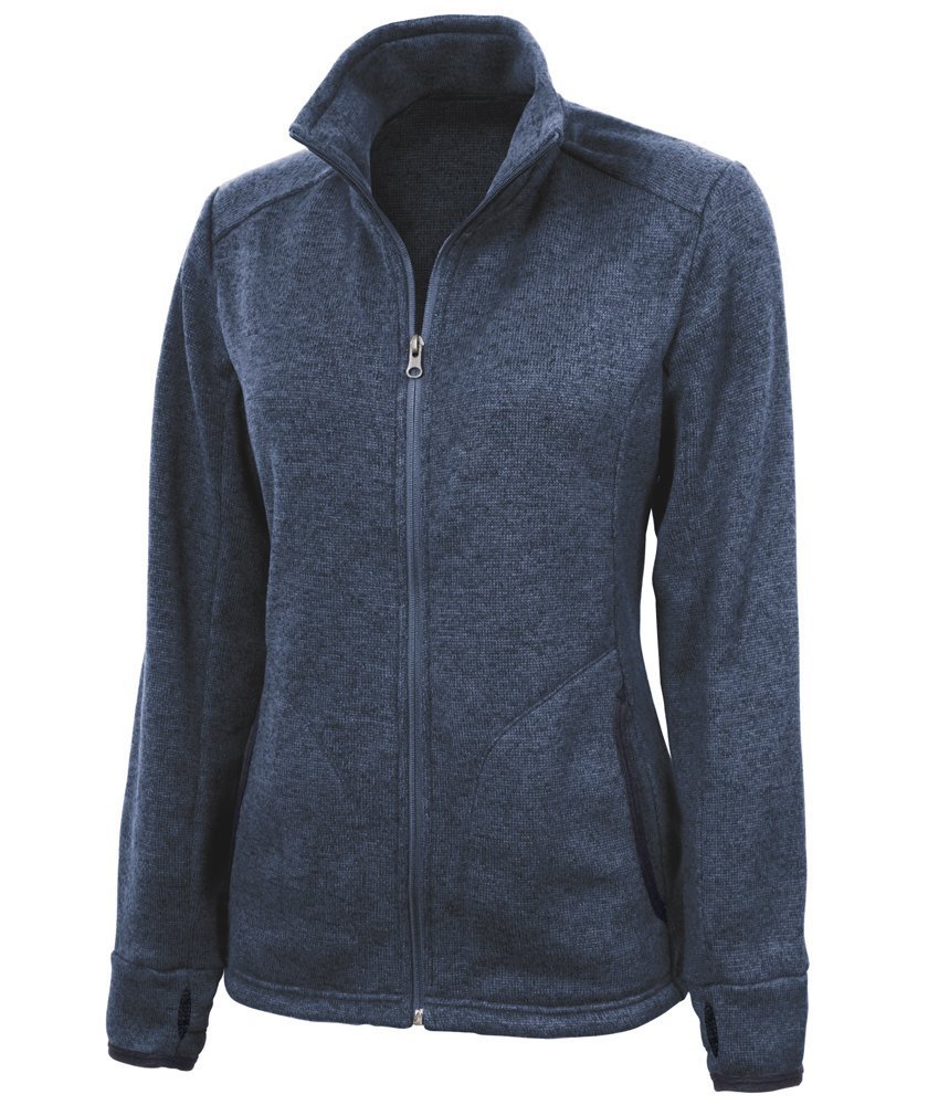 Charles River Apparel Women's Heathered Fleece Jacket - Soft Warm Zip Up Outerwear for Fall & Winter | Perfect for Hiking, Camping & Casual Wear