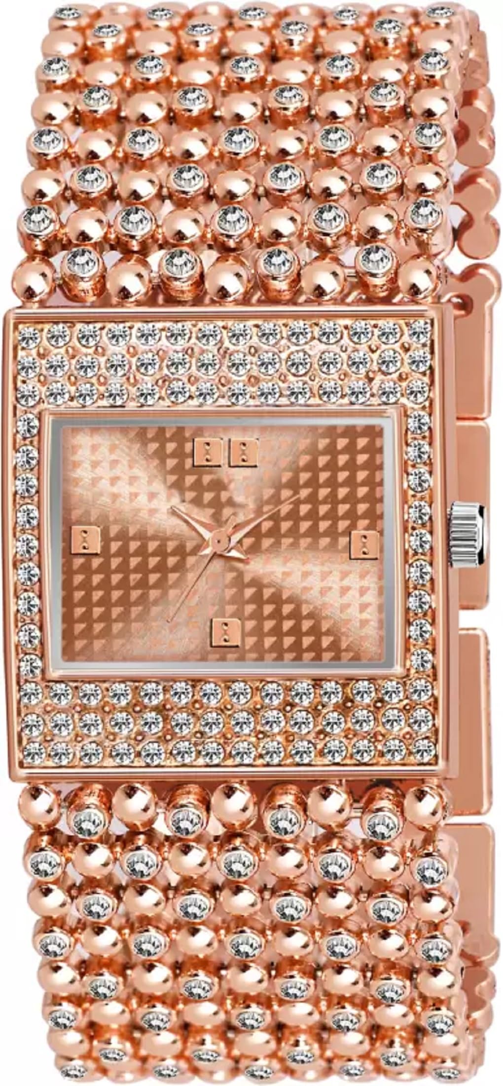 Luxury Rose Gold Square Dial Analog Watch for Women - Stylish Fashionable Gift Idea for Her | Perfect for Everyday Wear, Office & Special Occasions