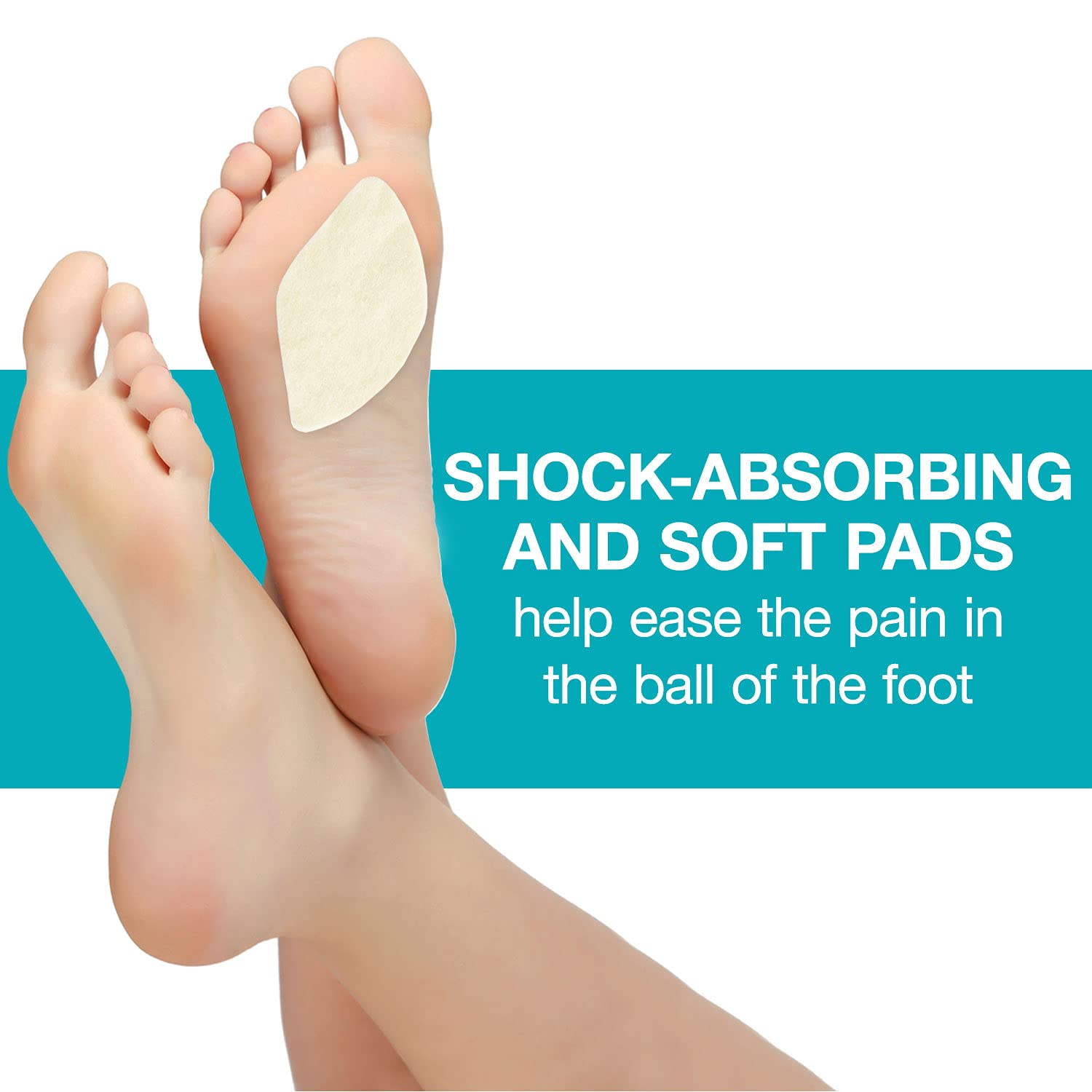 Steins Felt Metatarsal Pads - 100 Count Adhesive Foot Cushions for Ball of Foot Pain Relief | 1/4