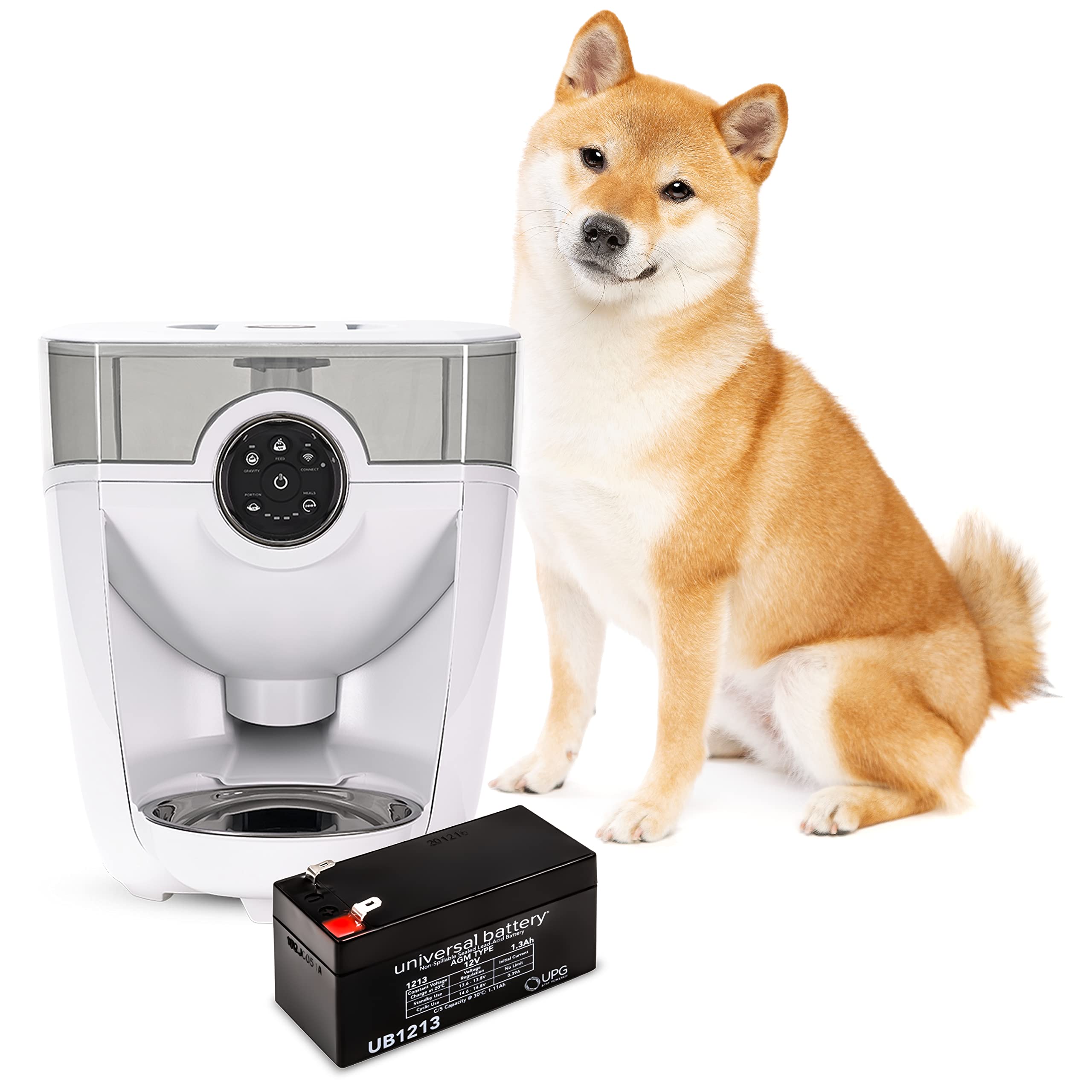 Whisker Feeder-Robot - Smart Automatic Pet Feeder for Cats & Dogs with Backup Battery, Clear Hopper (White) | USA Designed & Assembled | Remote Feeding via App for Home, Travel & Office Use