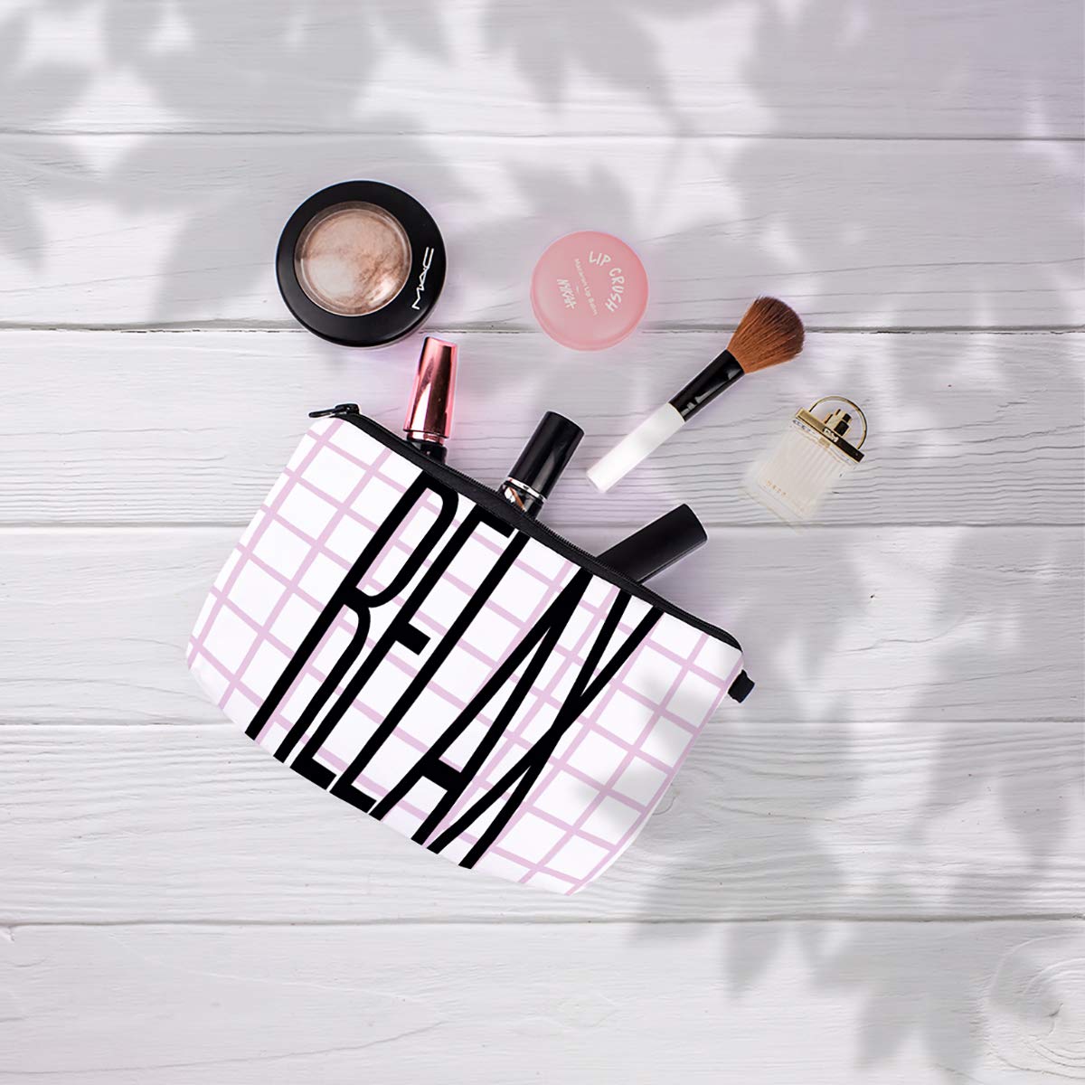 Crazyify Canvas Makeup Bag for Women - Waterproof Cosmetic Pouch with Zipper, Travel Toiletry Organizer for Makeup Brushes & Essentials | Perfect for Travel, Gym & Daily Use