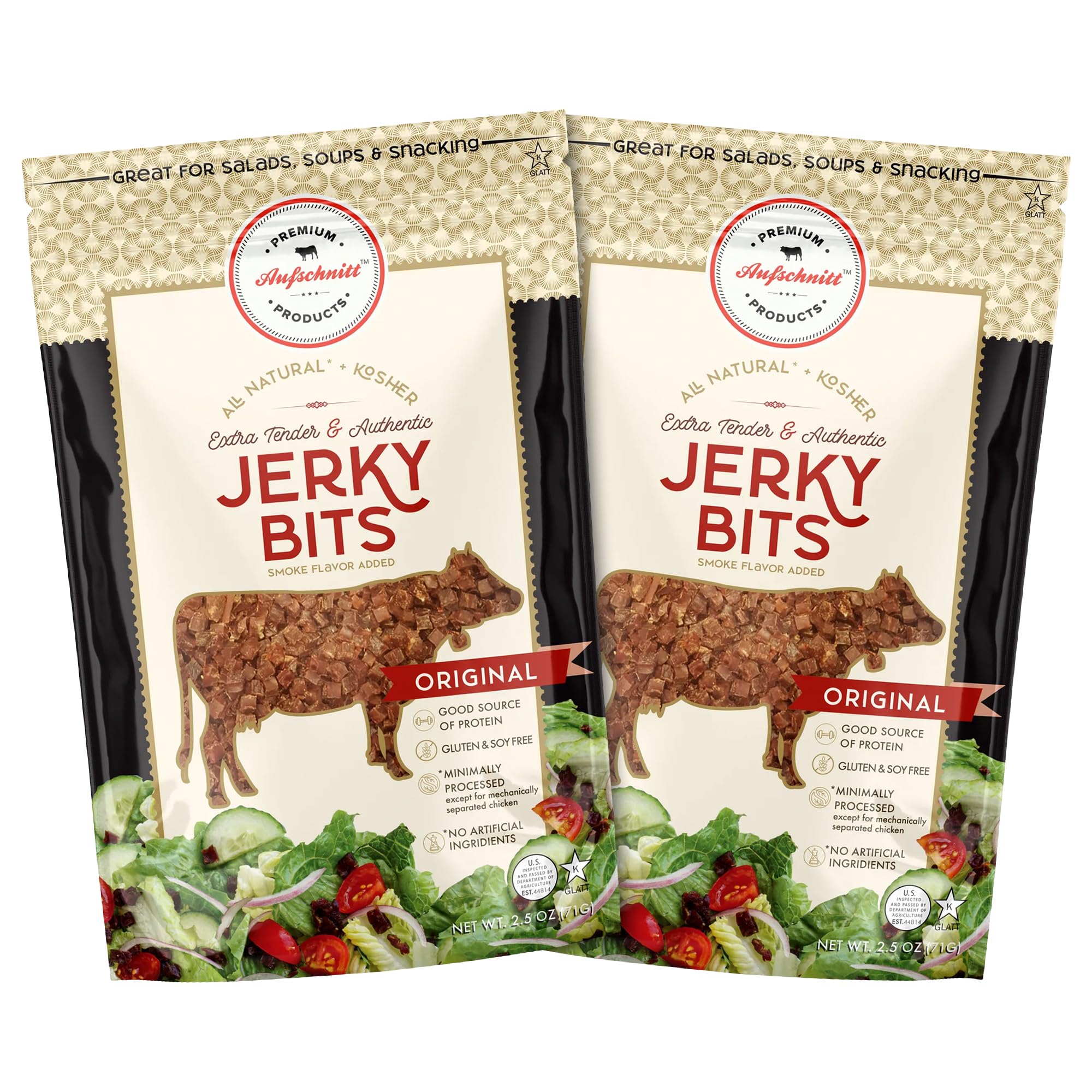Premium Beef & Chicken Jerky Bites - High Protein Healthy Snacks | Kosher, Halal & Keto Friendly | 2 Pack Original Flavor | Perfect for Hiking, Camping & On-the-Go Nutrition