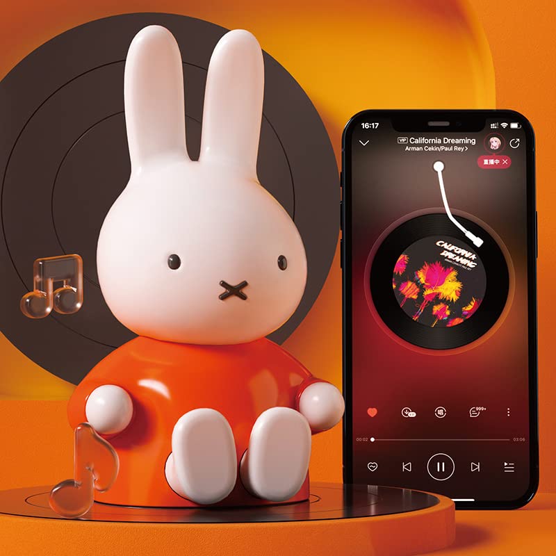 Miffy Portable Bluetooth Speaker - Wireless Speaker with Loud Stereo Sound, Built-in Mic, TF Card Slot, Dual Pairing, 40H Playtime - Perfect for Home, Office, Travel & Gift (Orange)