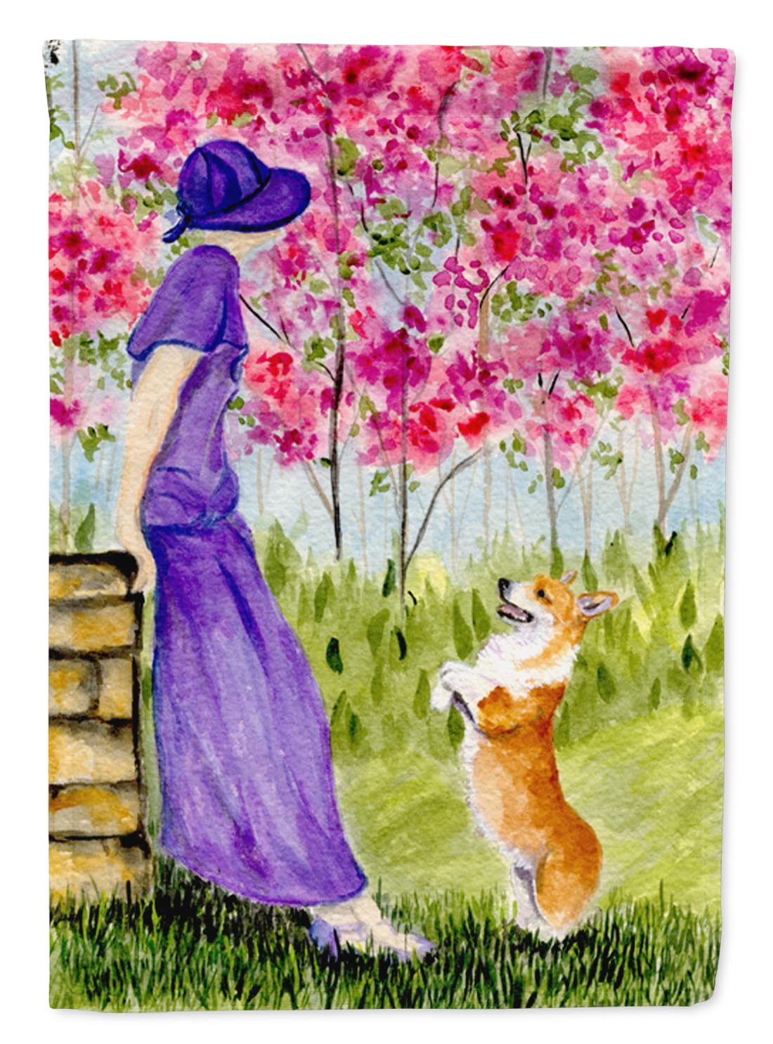 Caroline's Treasures SS8616GF Corgi Garden Flag - Colorful Outdoor Decorative Yard Banner for Mailbox, Patio, Flower Beds & Lawn Decor | Perfect for Seasonal Displays, Pet Lovers & Home Garden Decorations