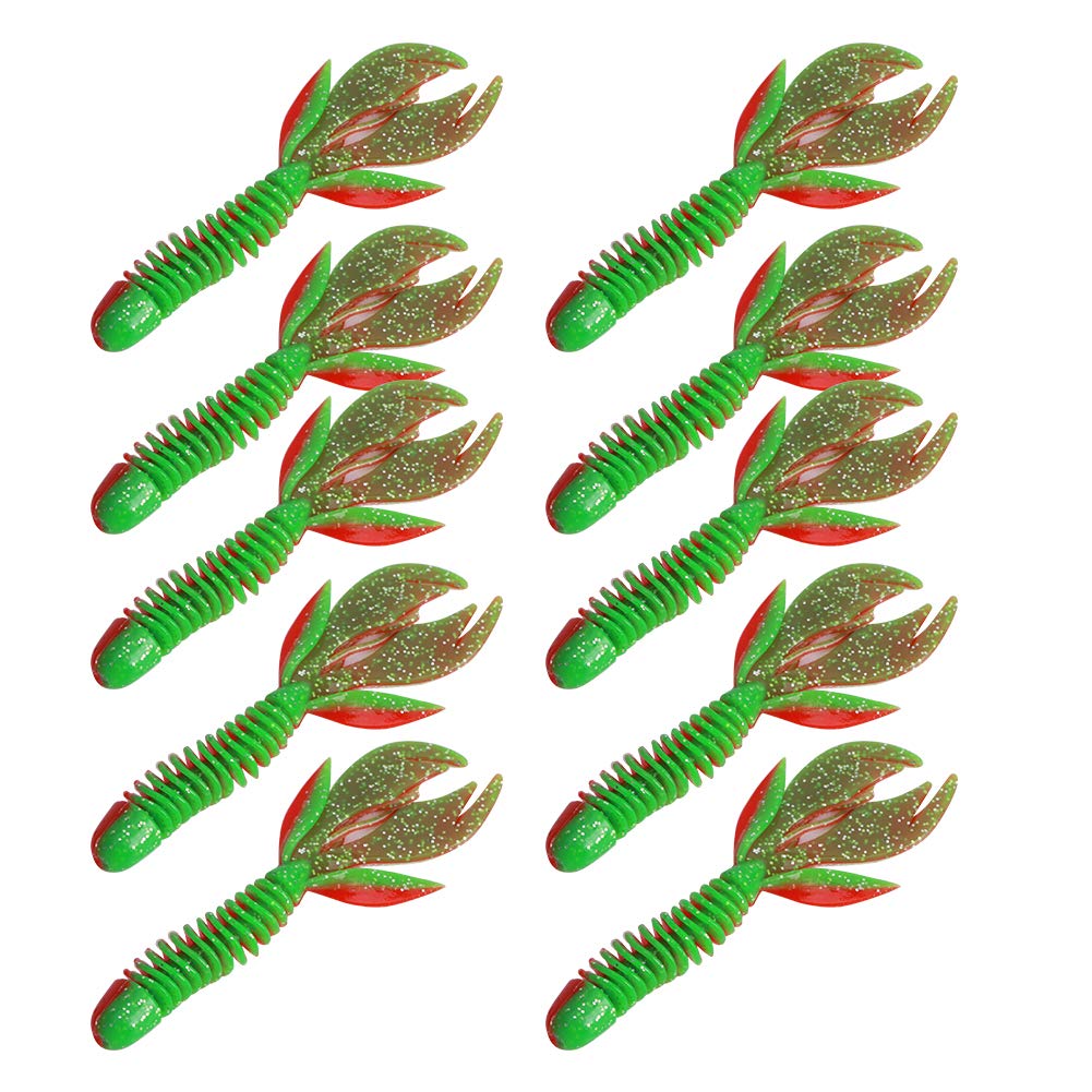 **Dioche Fishing Soft Worm Bait – Corrosion-Resistant Soft Lure for Bass, Trout & Carnivorous Fish (5# Red Green) – Perfect for Freshwater & Saltwater Fishing**