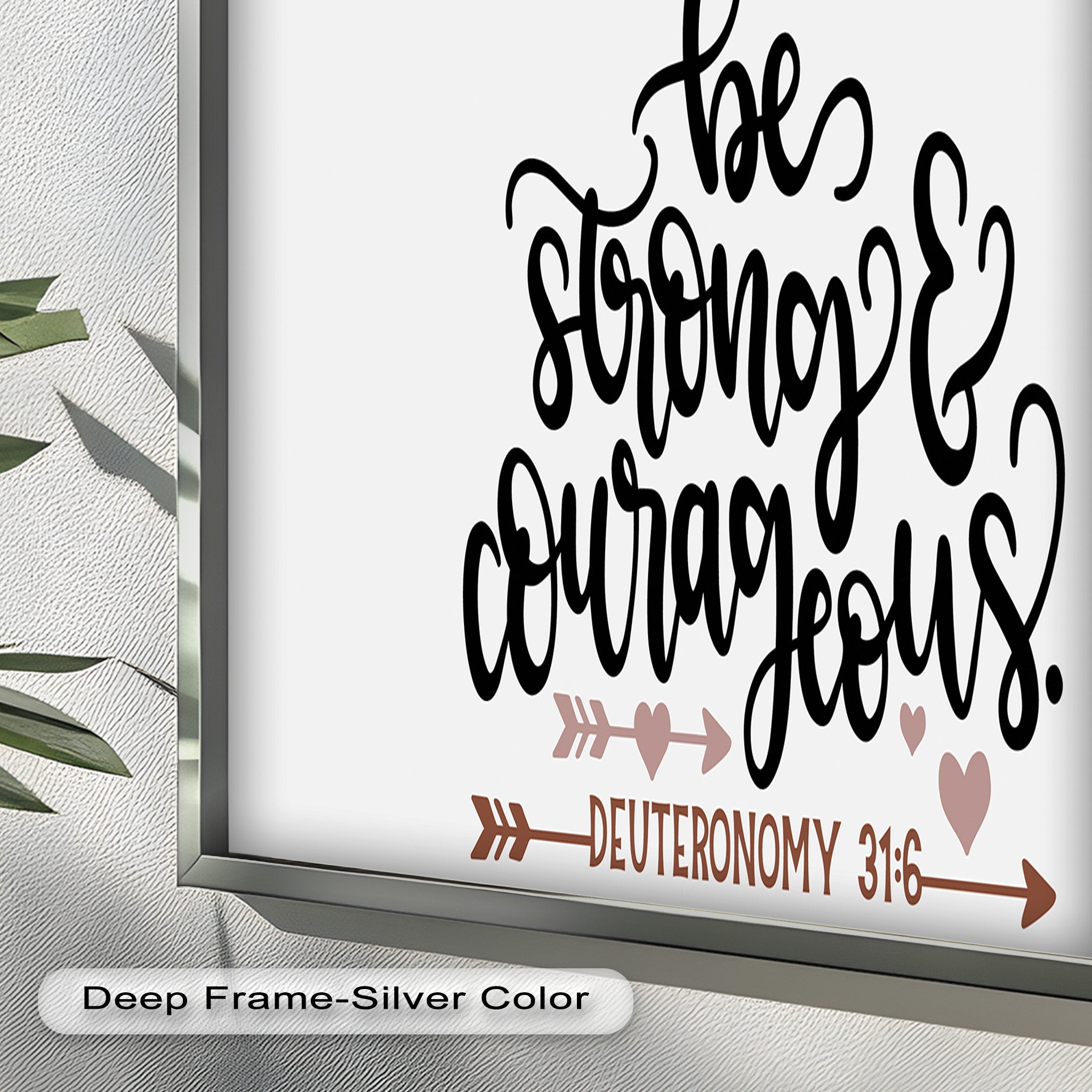Be Strong & Courageous - Deuteronomy 31:6 Bible Verse Oil Painting - Inspirational Christian Wall Art for Home, Church & Office Decor