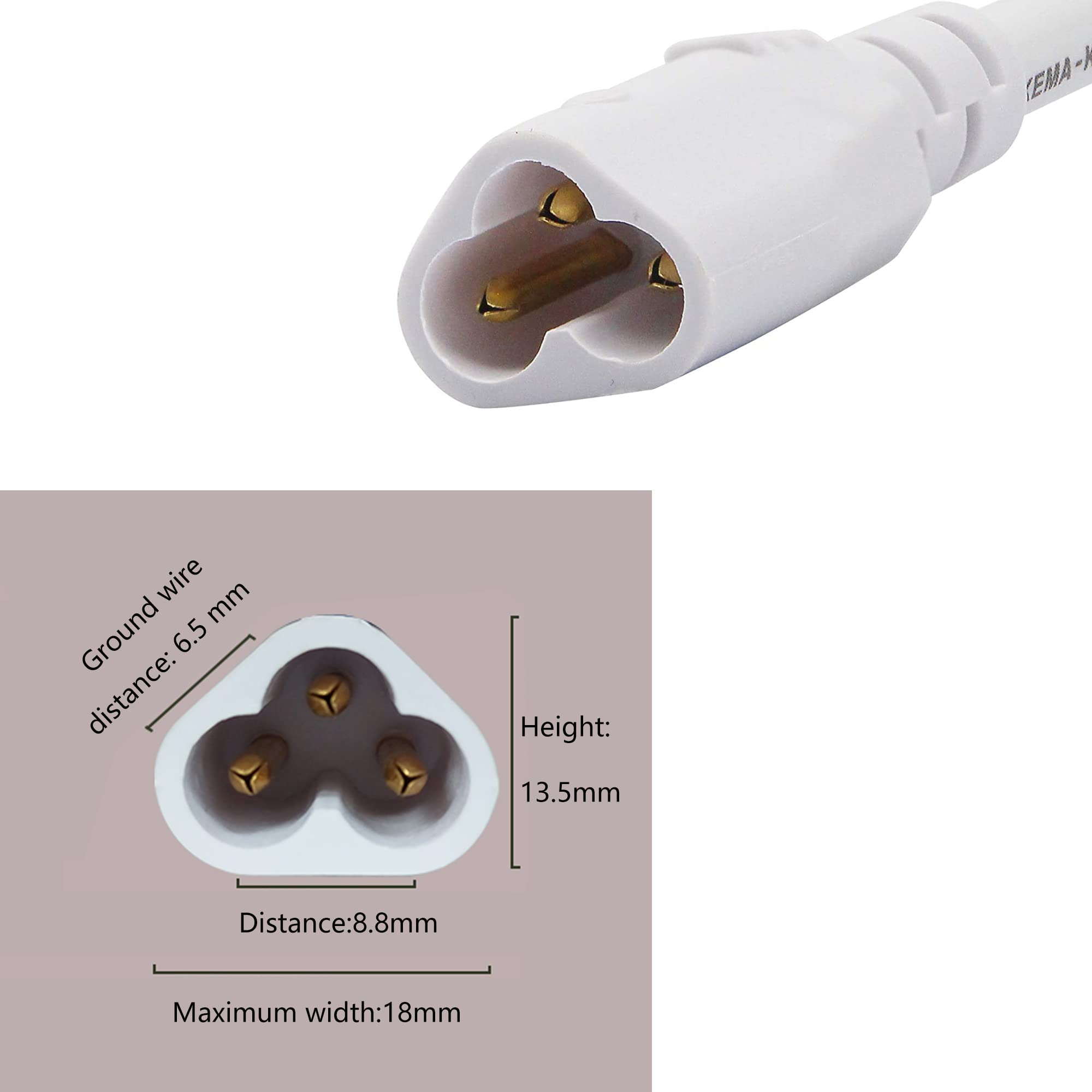 SinLoon T5 T8 LED Splitter Cable - 3 Pin 5 Way Connector for Ceiling Lights & LED Tube Lamps - Extension Cord for Home, Office, and Commercial Lighting Installations