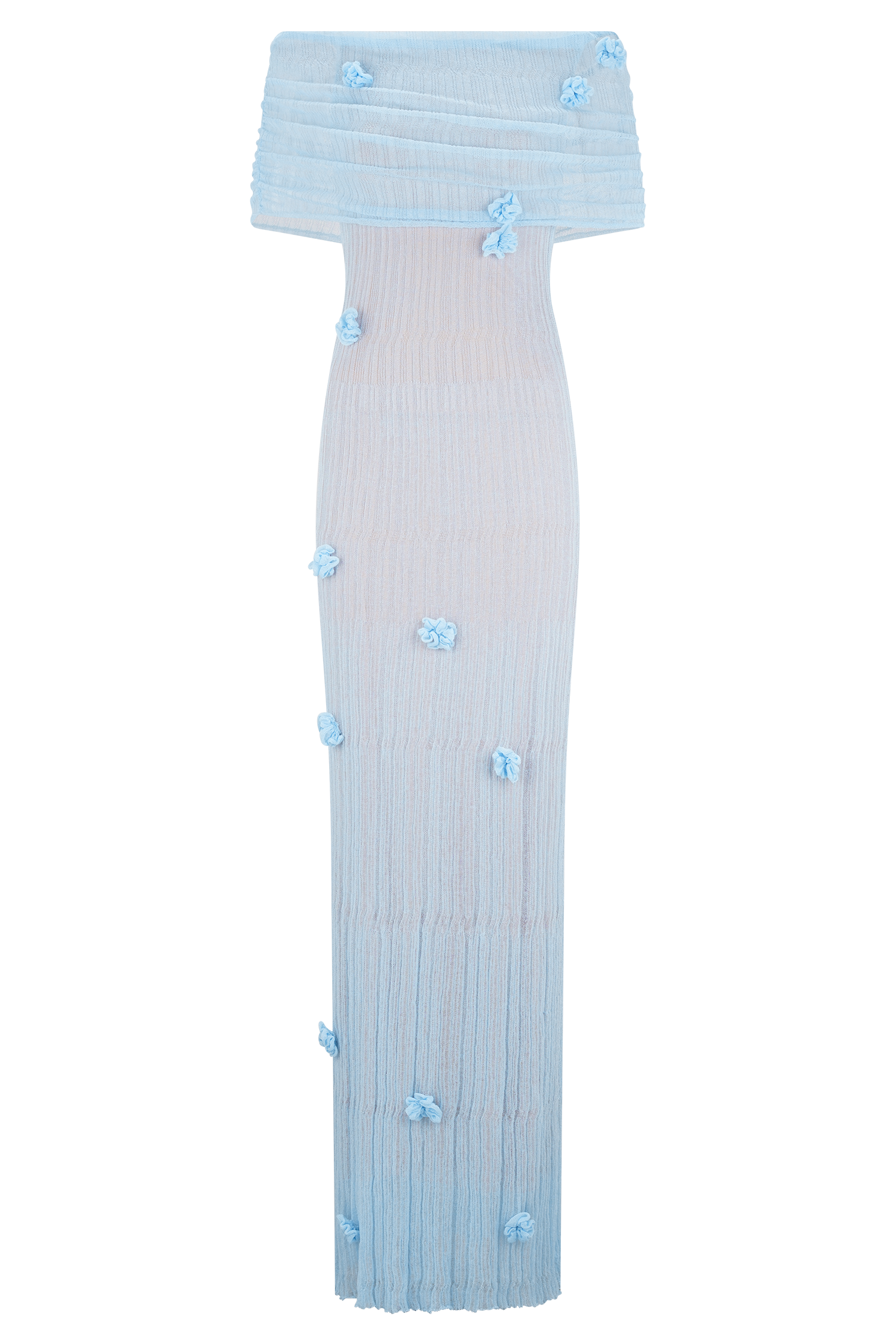 Brynn Orchid Knit Maxi Dress for Women - Flowy Long Summer Dress in Baby Blue | Perfect for Beach Vacations, Weddings & Boho Fashion