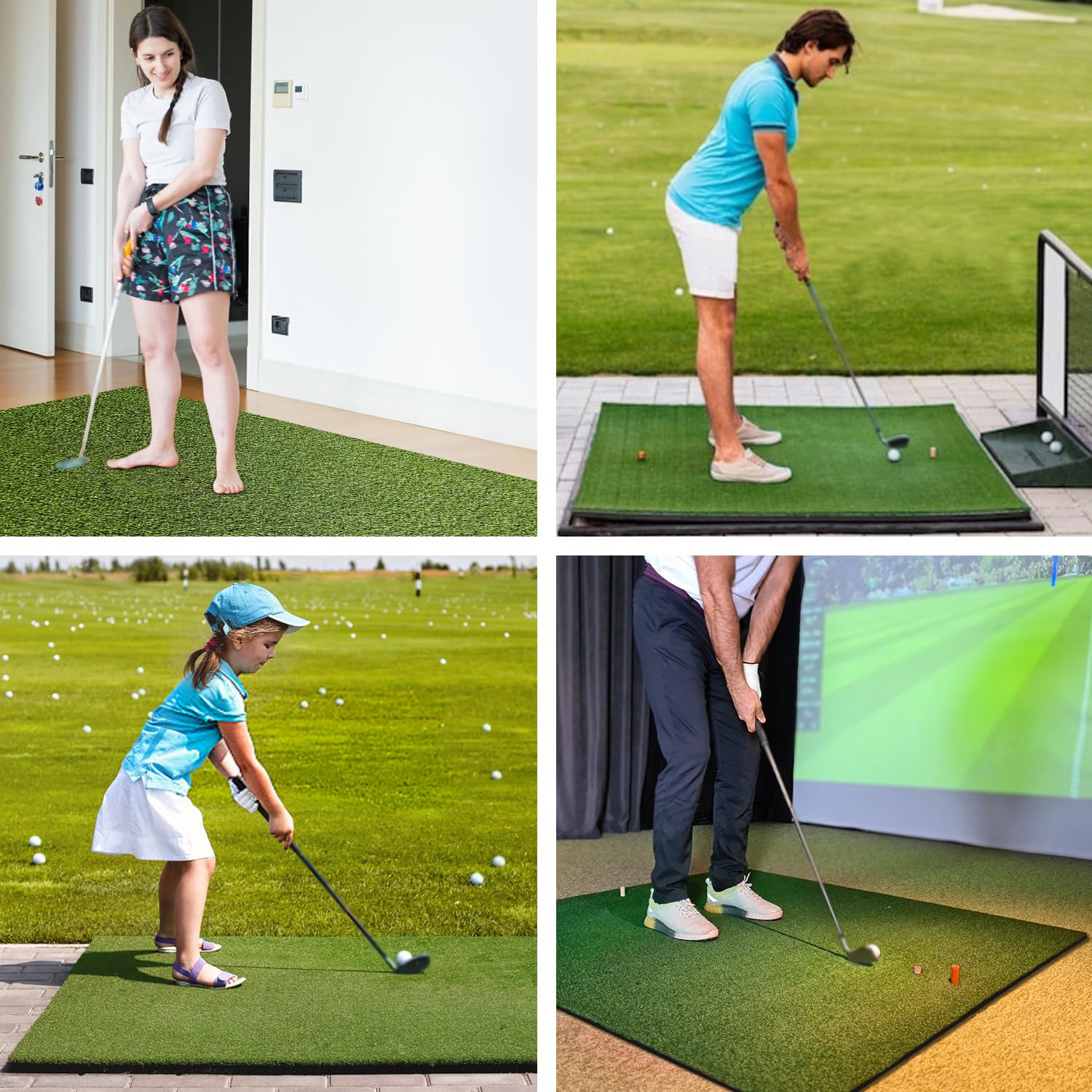 Premium 5x5 ft Golf Practice Mat - Thickened Indoor/Outdoor Golf Training Mat for Home & Lawn - Perfect for Swing Drills, Chipping & Putting Practice - Ideal for Backyard, Garage & Golf Course Training
