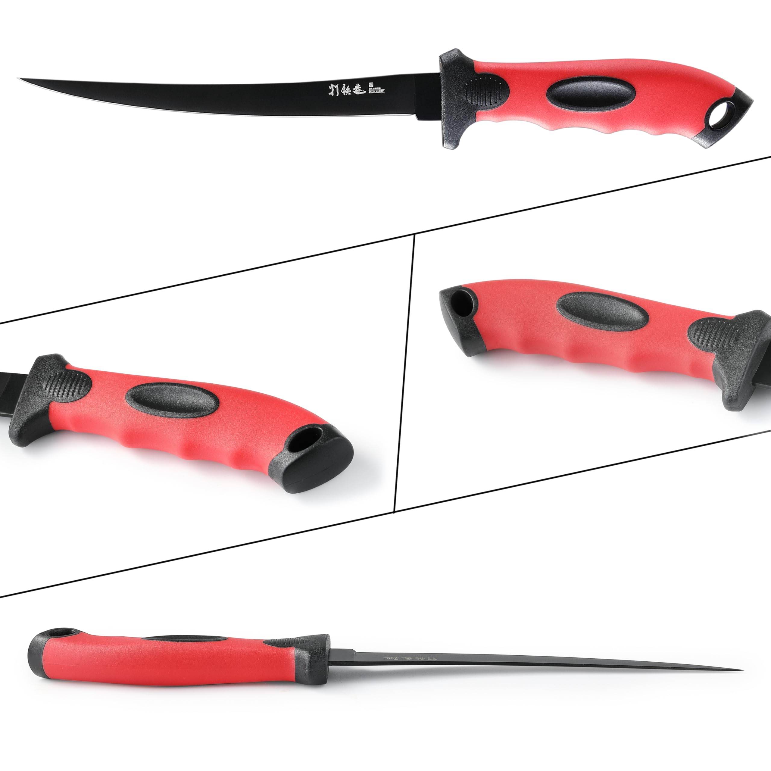 2PCS Professional Fillet Knife Set - 9 inch & 7 inch Stainless Steel Fish Fillet Knives for Meat Cutting, Trimming & Fishing | Sharp Boning Knives with Sheath Included | Perfect for Camping, Fishing Trips & Home Kitchen Use