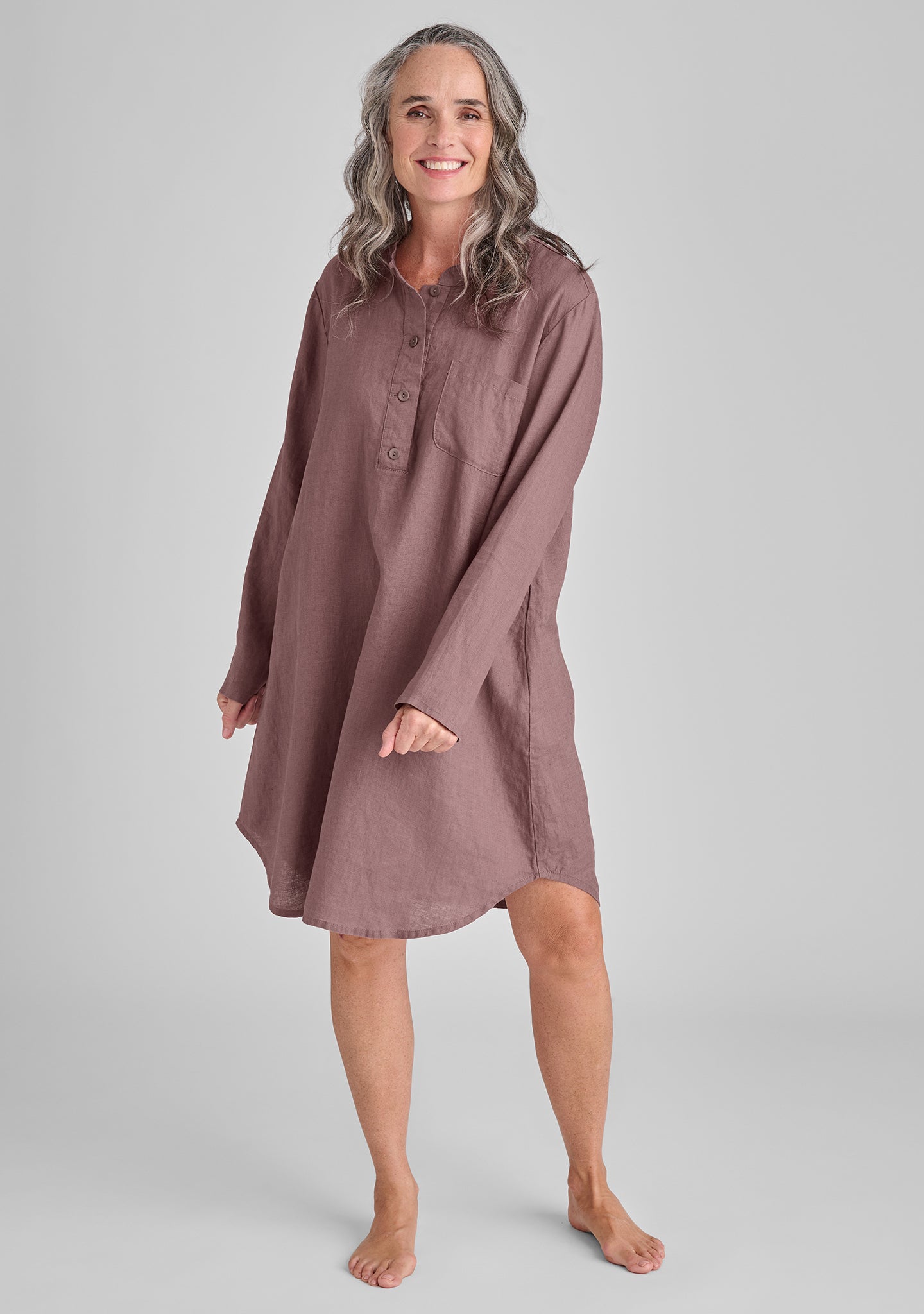 Comfortable Linen Nightshirt Dress for Women - Soft & Breathable Sleepwear - Perfect for Lounge, Travel & Summer Nights - FINAL SALE