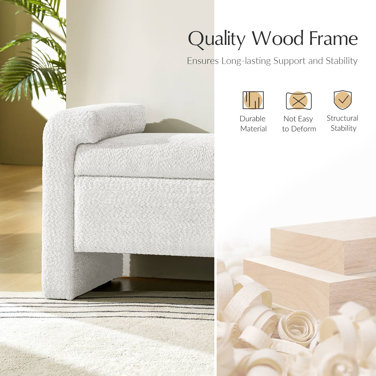 Baldesca Wooden Bench with Storage Drawer - Solid Wood Frame, Sturdy & Versatile Entryway, Bedroom, or Living Room Seating Furniture