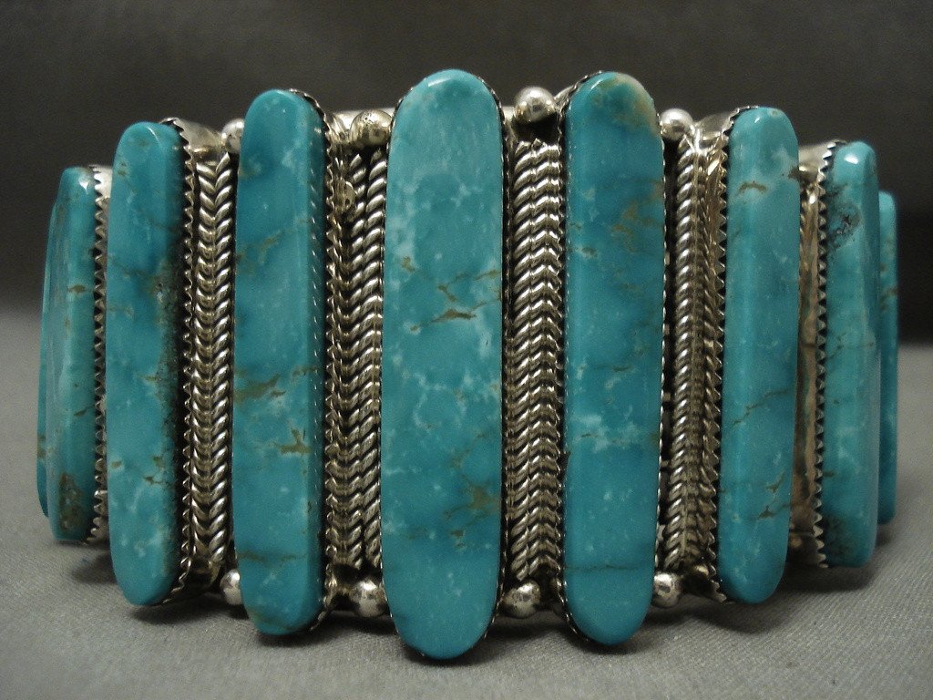 Vintage Navajo Turquoise Native American Jewelry - 185g Sterling Silver Bracelet for Women, Handmade Tribal Boho Accessory, Perfect for Festivals & Boho Fashion