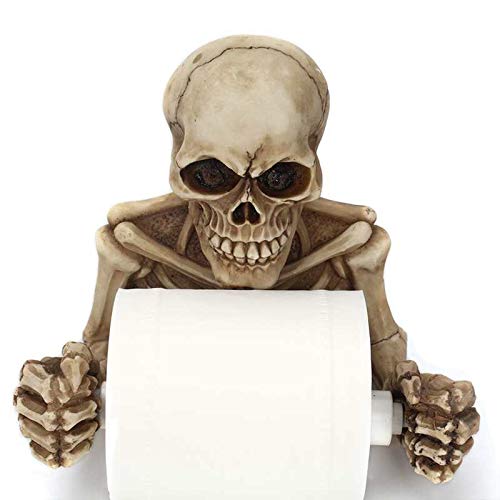 JUNLILIN Creative Skull Tissue Dispenser - Wall Mounted Toilet Paper Holder & Bathroom Storage Box | Unique Gothic Decor for Halloween, Horror Theme Rooms & Spooky Bathroom Accessories