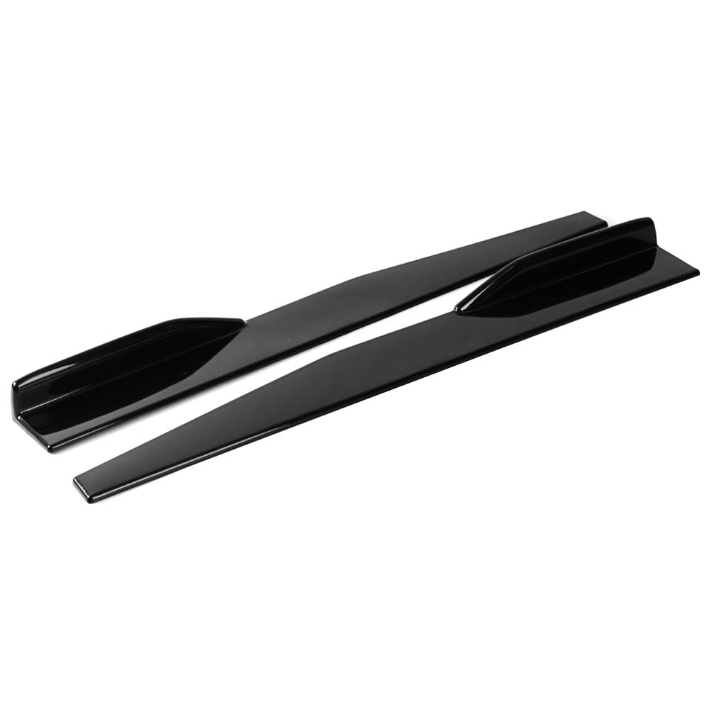 Universal Glossy Black Car Body Kit - Front Bumper Lip Spoiler (74.5cm) + Side Skirt Extensions + Rear Bumper Lip (35cm) for Most Vehicles | Enhanced Aerodynamics & Sporty Styling for Sedans, Coupes, and Hatchbacks