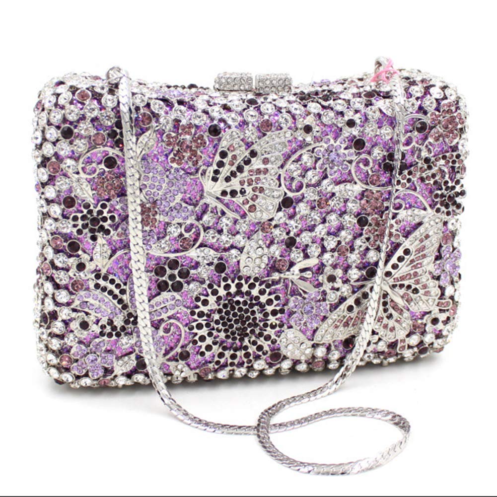 Elegant Rhinestone Evening Clutch Bag for Women - Luxury Wedding Party Purse with Chain Strap - Perfect for Prom, Cocktail Events & Formal Occasions
