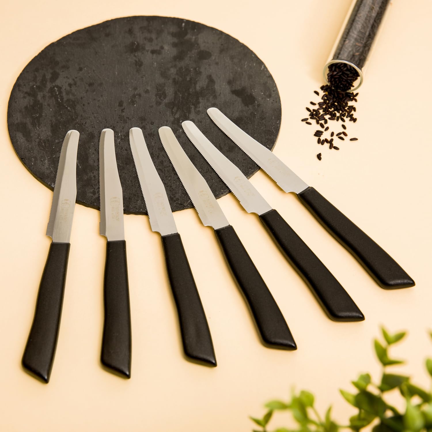Premium Italian Knives 6-Piece Set - High-Quality Stainless Steel Kitchen Knives for Cooking, Slicing & Dicing - Perfect for Home Chefs & Professional Kitchens (Black)