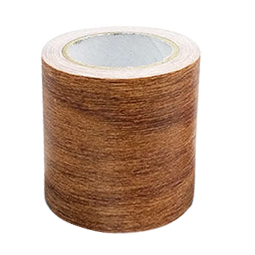1PC Realistic Wood Grain Tape - Self-Adhesive Wood Textured Repair Tape for Furniture, Floors & Doors - DIY Home Improvement & Scratch Cover Solution (Great for Vintage Style Restoration)