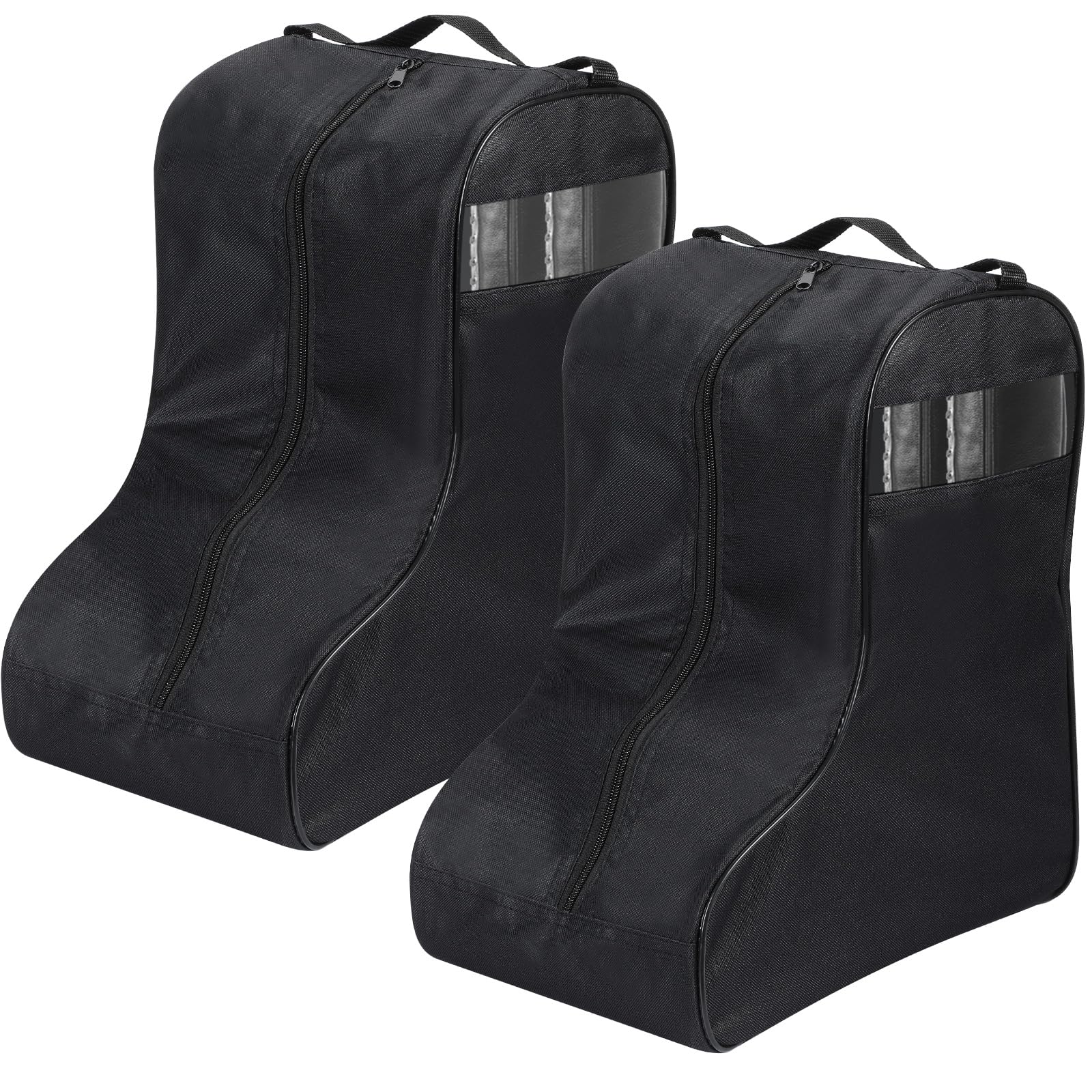 2 Pack Cowboy Boot Storage Bags - Portable Travel Shoe Organizer for Men's Tall Boots with Handles, Durable Black Shoe Protector for Home & Travel - Perfect for Road Trips, Camping & Western Events