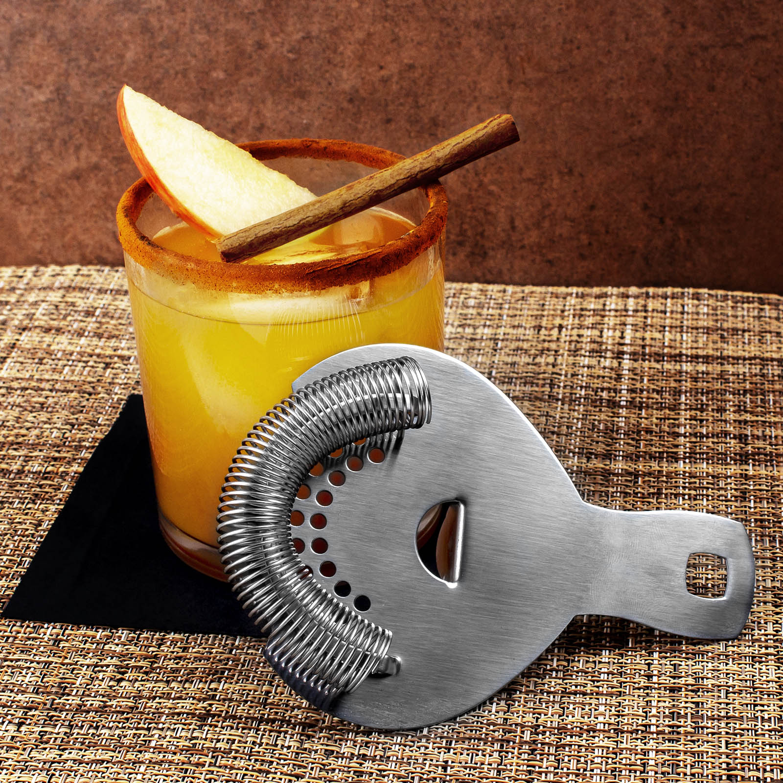 BarConic® Short No Prong Cocktail Strainer - Premium Bar Tool for Mixing and Serving Cocktails, Perfect for Home Bars and Professional Bartenders