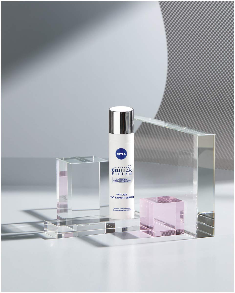 NIVEA Hyaluronic Acid Anti-Aging Face Serum (40ml) - Day & Night Wrinkle Treatment with Magnolia Extract, Firming & Cell Renewal Booster | Perfect for Dry Skin & Fine Lines Reduction