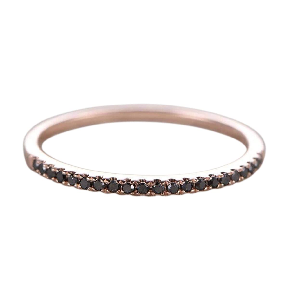 0.25 Carat Classic Black Diamond Wedding Ring for Women & Men - 18k Gold Plated Band - Perfect for Engagement, Anniversary & Bridal Jewelry Gifts