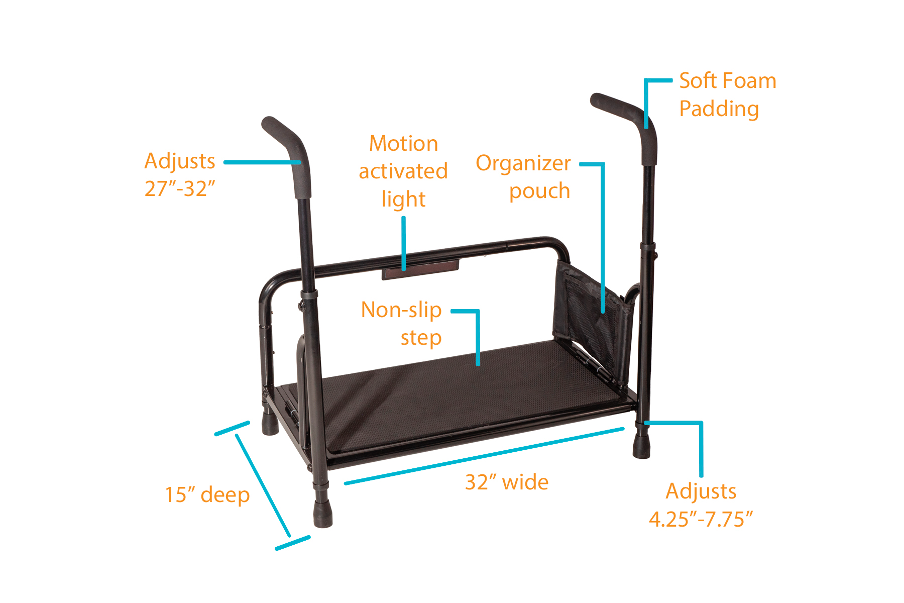 Stander Step Stool - Non-Slip, Foldable Step Ladder for Home, Kitchen, Bathroom & Office - Lightweight & Portable for Adults & Kids - Perfect for Reaching High Shelves, Cleaning & Organizing