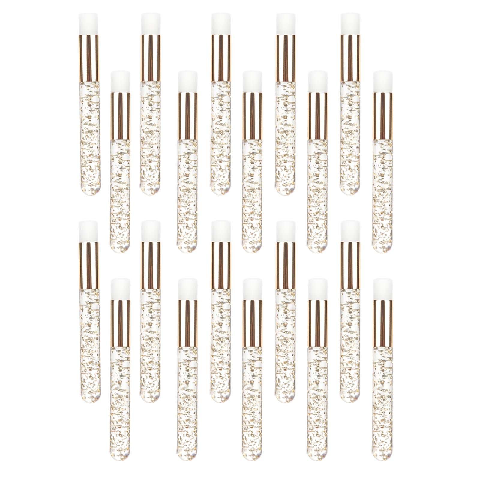 20 Pack Glitter Eyelash Shampoo Brushes - Professional Lash Cleansing & Nose Cleaning Tools for Women & Girls - Salon & Home Use - Golden Peel Off Remover Brush Set for Makeup Removal & Eyelash Extension Care (Perfect for Daily Beauty Routine & Professional Salon Treatments)