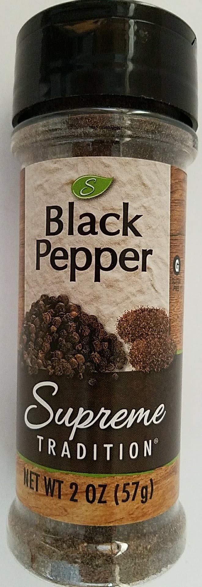 Premium Ground Black Pepper Spice - 2 oz (57g) with Flip-Top Shaker for Cooking, Grilling & Seasoning | Restaurant-Quality Pepper for Steak, Salad & Pasta Dishes