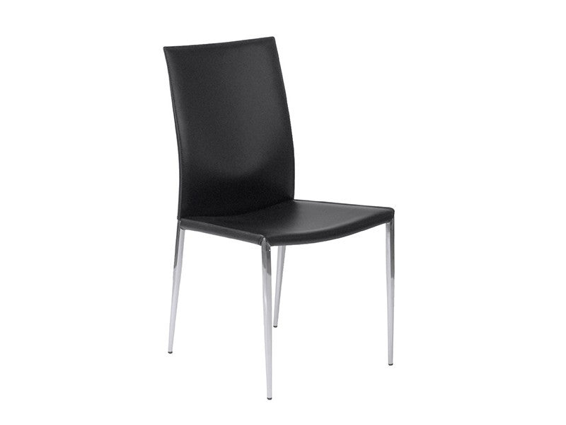 Premium EURO Max Genuine Leather Side Chair - Modern Accent Chair for Living Room, Office, or Dining Room - Stylish & Comfortable Seating for Home Decor