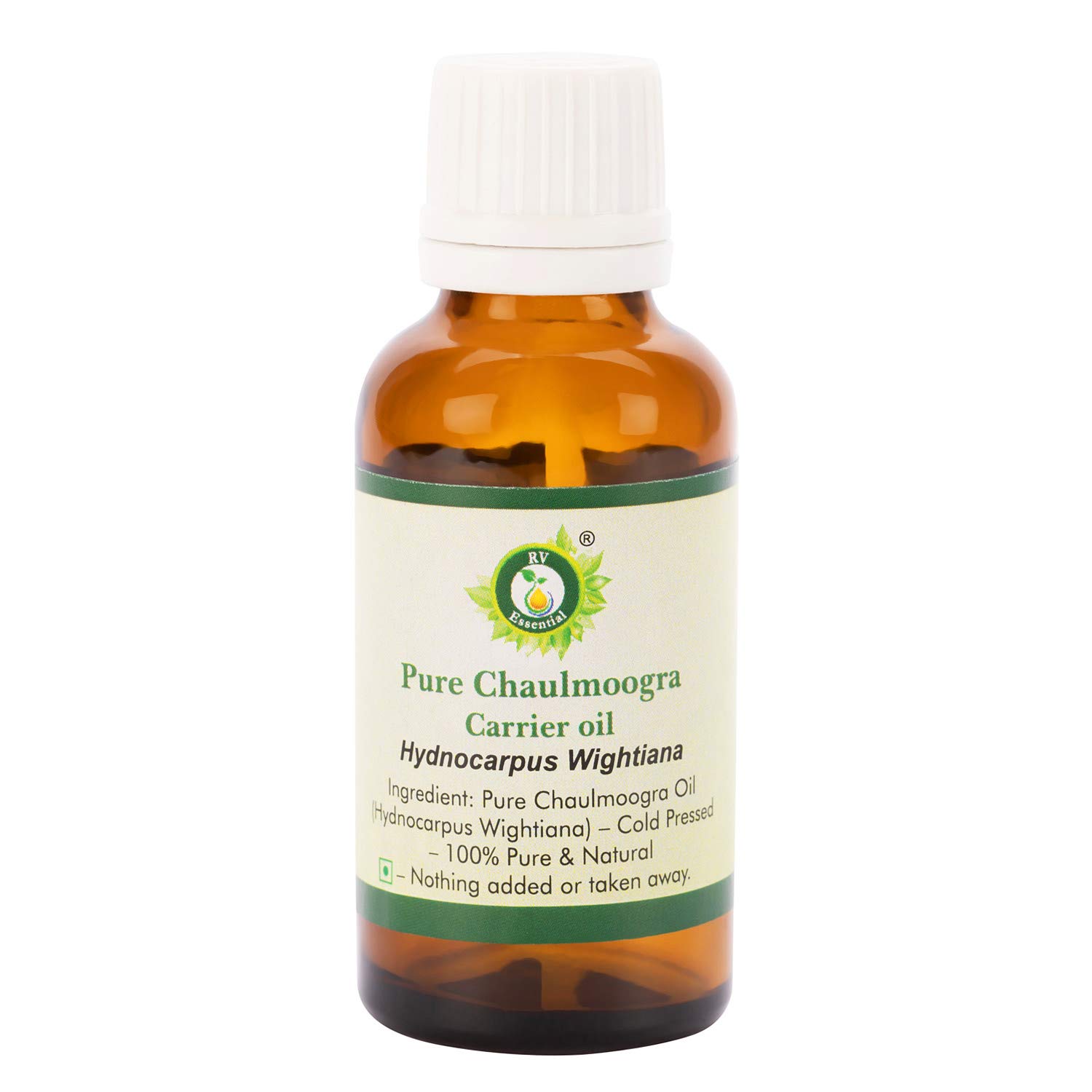 Pure Chaulmoogra Carrier Oil (Hydnocarpus Wightiana) - 50ml Cold Pressed Organic Essential Oil for Skin Care, Hair Growth & Massage Therapy - Perfect for DIY Beauty Products & Aromatherapy