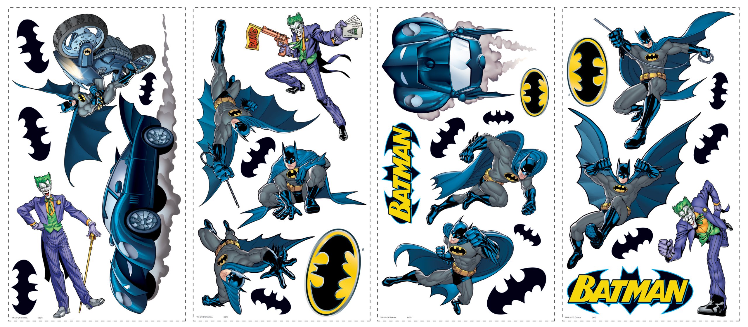 Batman Gotham Guardian Peel and Stick Wall Decals - RoomMates RMK1148SCS - Easy DIY Wall Stickers for Kids Bedroom, Nursery, Playroom & Home Decor