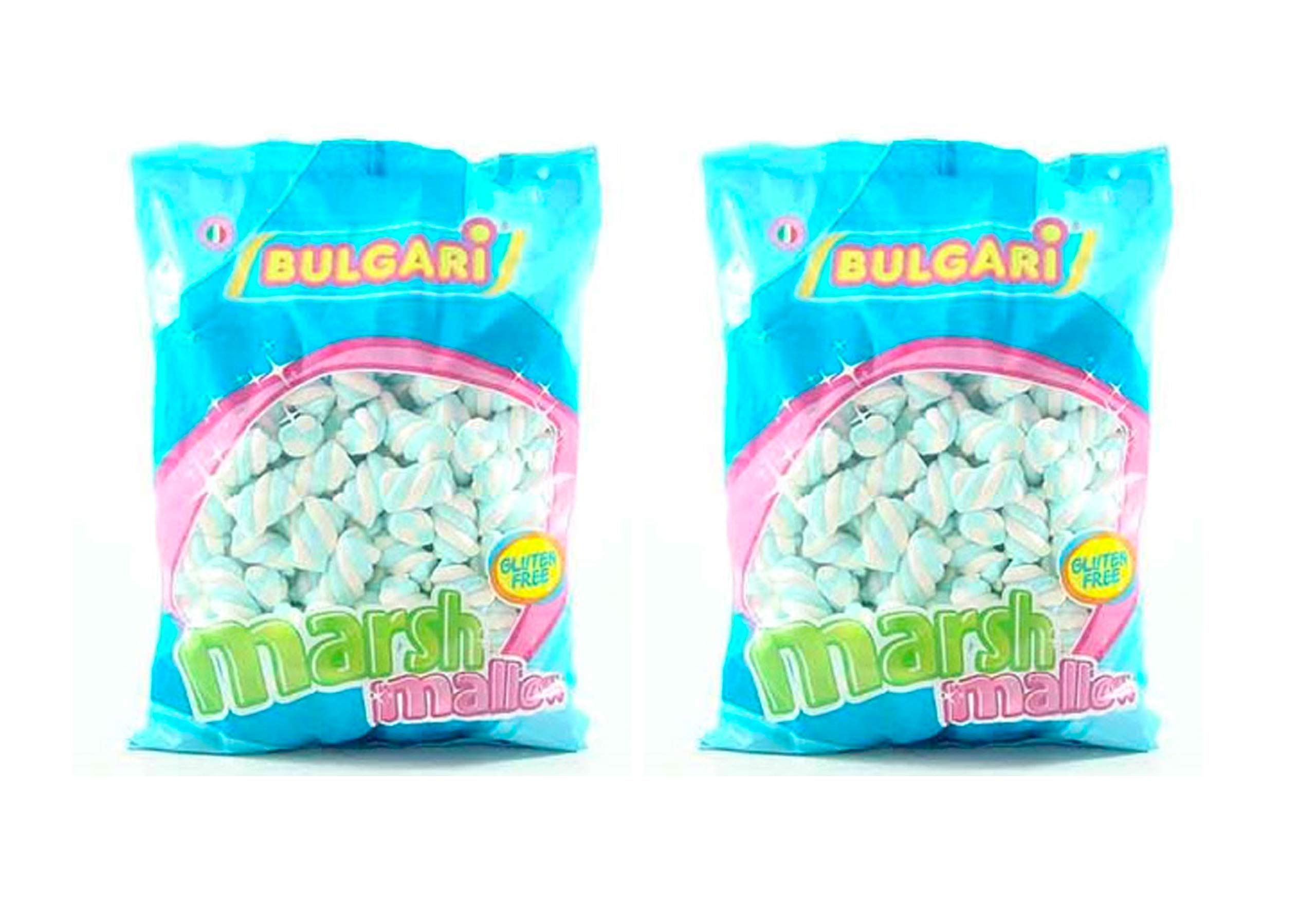 Premium Marshmallows Treccai Bianco Azzurro - 2 Pack x 1kg Bags | Soft & Fluffy for Baking, Hot Cocoa & Campfire S'mores | Italian Gourmet Dessert Treats