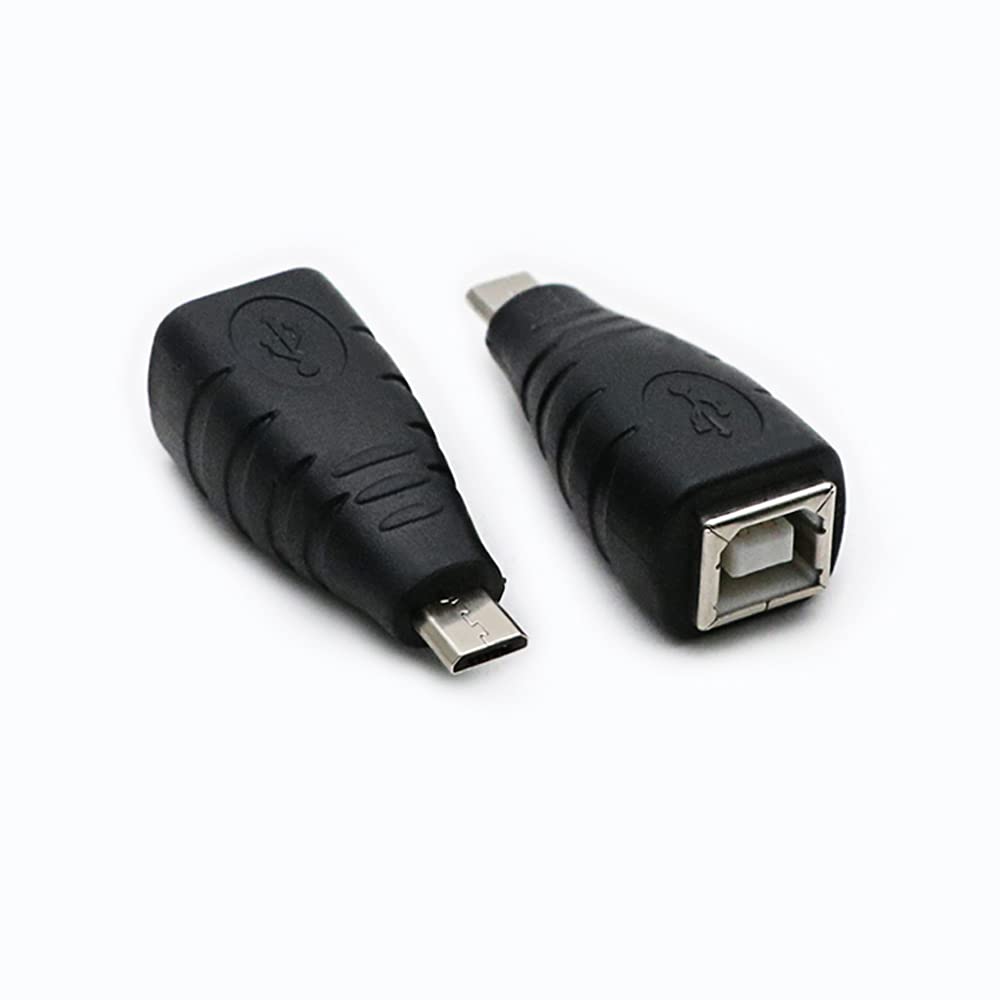 USB 2.0 Micro USB Male to USB B Female OTG Adapter (2 Pack) - High Speed Data Transfer Cable for Smartphones, Tablets & Printers - Perfect for Office, Home & Travel Use