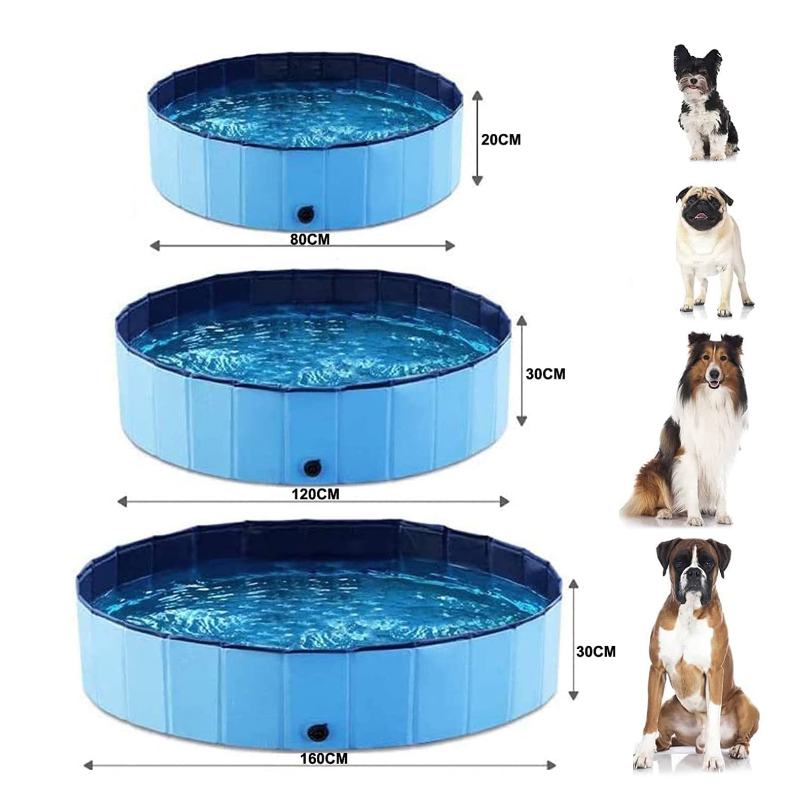 Foldable Dog Pet Bath Pool - Portable Hard Plastic PVC Pet Bathing Tub for Dogs, Cats & Kids | Collapsible Outdoor Swimming Pool with Slip-Resistant Design | Perfect for Backyard, Beach & Travel Use