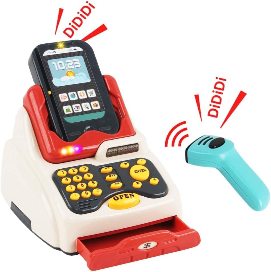 deAO Kids Pretend Play Grocery Store Set - Supermarket Toy with Shopping Cart & Cash Register - Educational Role Play Toy for Toddlers & Preschoolers - Perfect Birthday Gift for Boys & Girls (Great for Home, Classroom & Playroom)