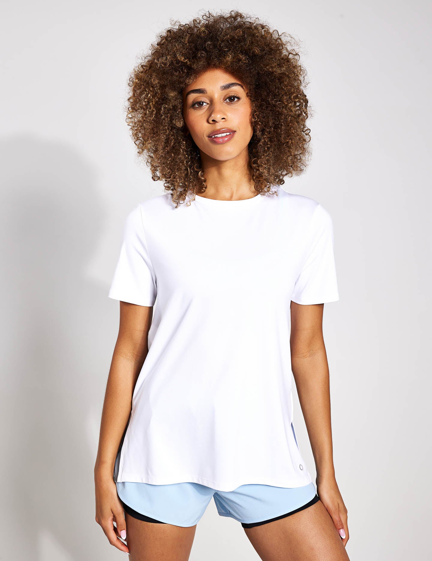 Stylish Scoop Neck Mesh Back T-Shirt for Women - Breathable & Comfortable White Tee - Perfect for Casual Wear, Gym, and Summer Outfits