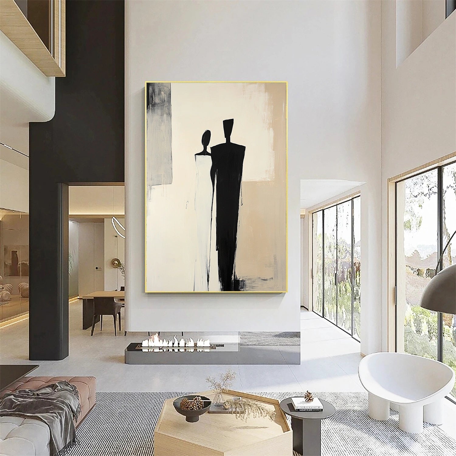 Contemporary Abstract Minimalist Wall Art Painting - Modern Home Decor for Living Room, Bedroom & Office - #CW001