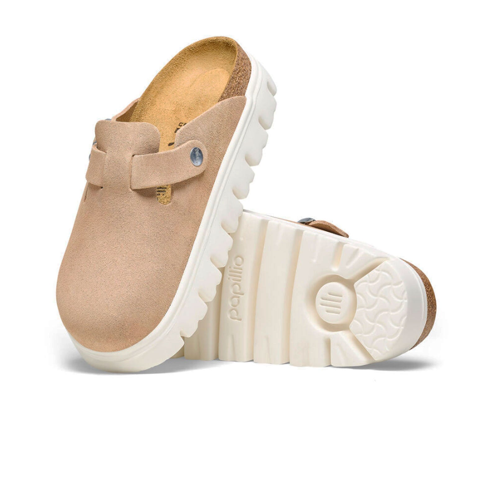 Birkenstock Boston Chunky Narrow Clog for Women - Warm Sand Suede Leather Comfortable Slip-On Shoes | Perfect for Home, Office & Casual Wear