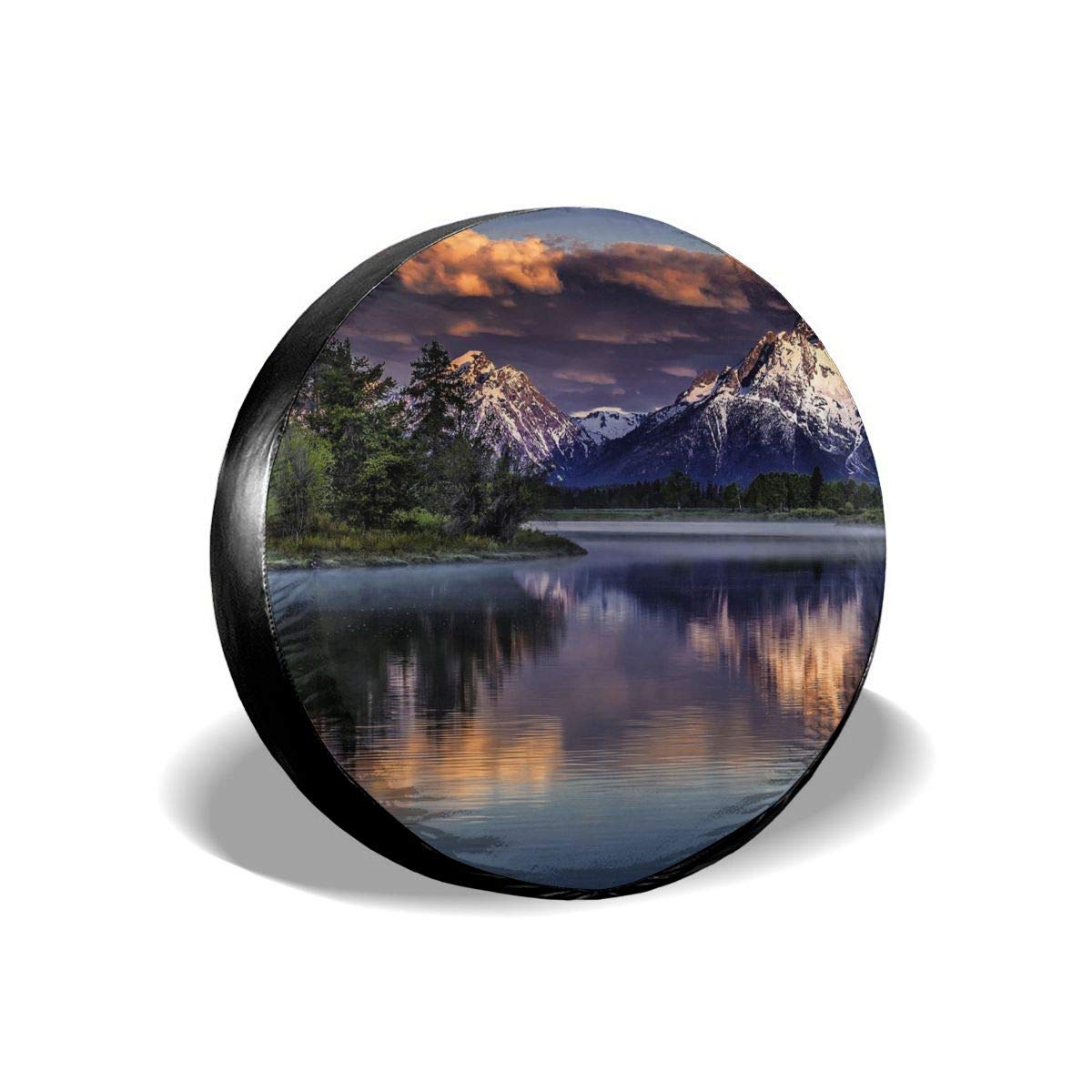 Premium USA Scenic Tire Cover - Mountains, Rivers & Sky Design - Fits 15