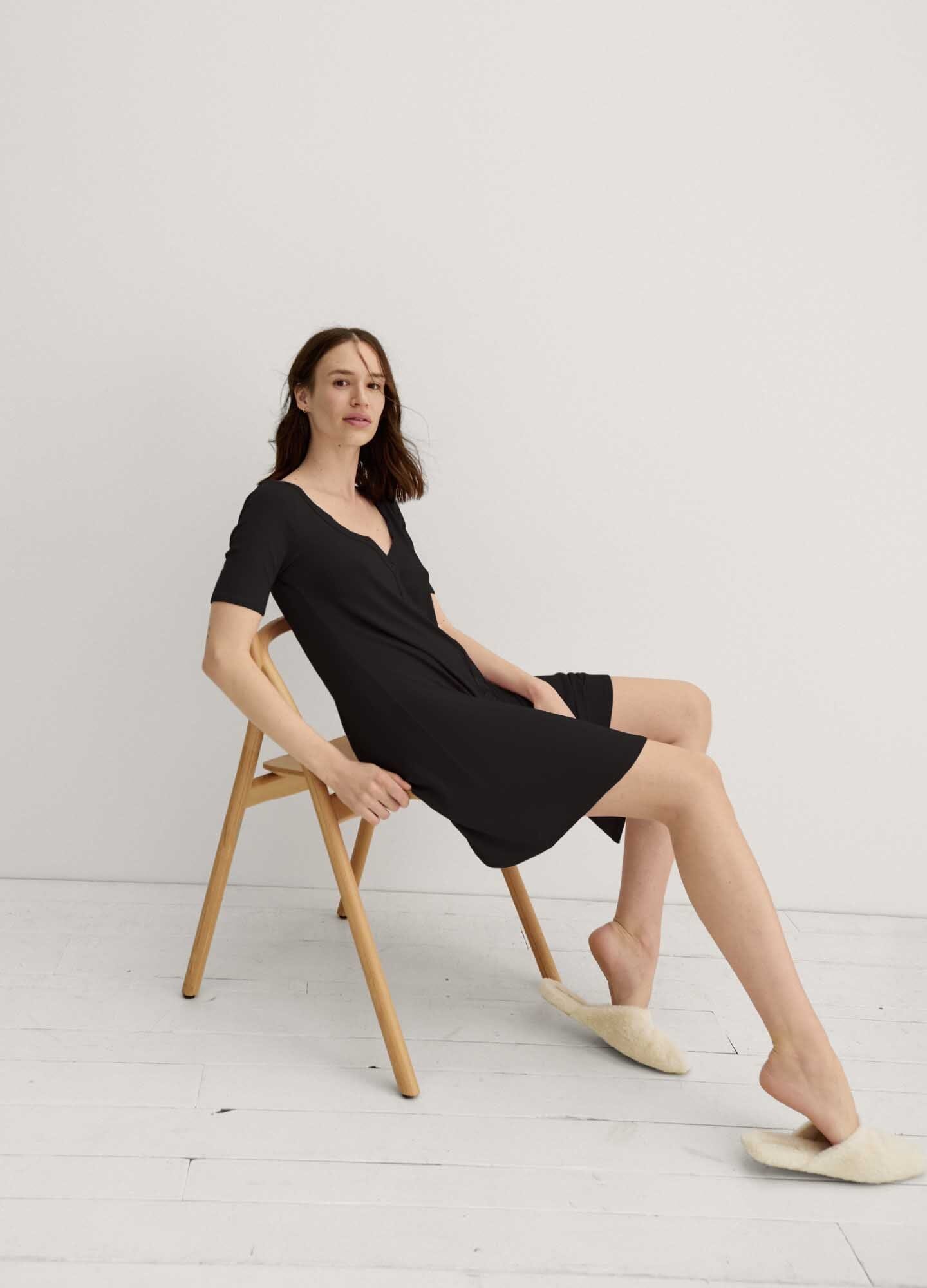 Softest Ribbed Nursing Mini Dress for Breastfeeding Moms - Comfortable Maternity Dress for Nursing, Lounging & Everyday Wear