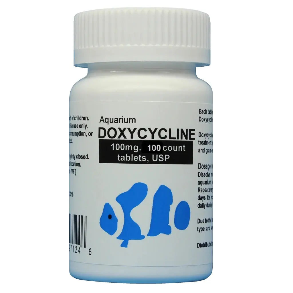 Fish Aid Doxycycline 100 mg - 60 Capsules Antibiotic Treatment for Fish | Aquarium & Pond Fish Bacterial Infection Solution | Perfect for Tropical, Goldfish & Koi Care
