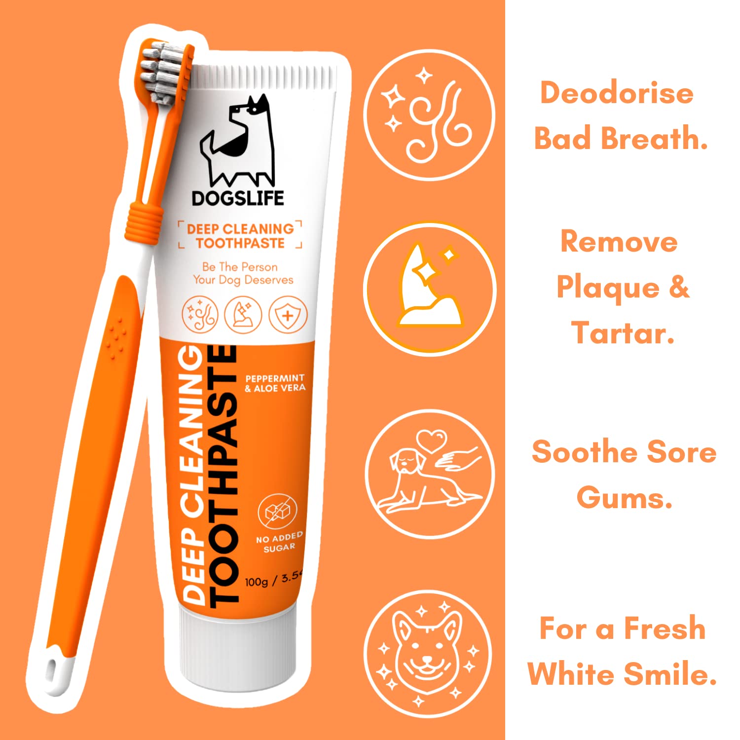 **Triple-Headed Dog Toothbrush & 100% Natural Toothpaste Set – Vet-Approved Dental Kit for Deep Cleaning, Freshens Breath & Removes Plaque – Perfect for Daily Dog Oral Care at Home**