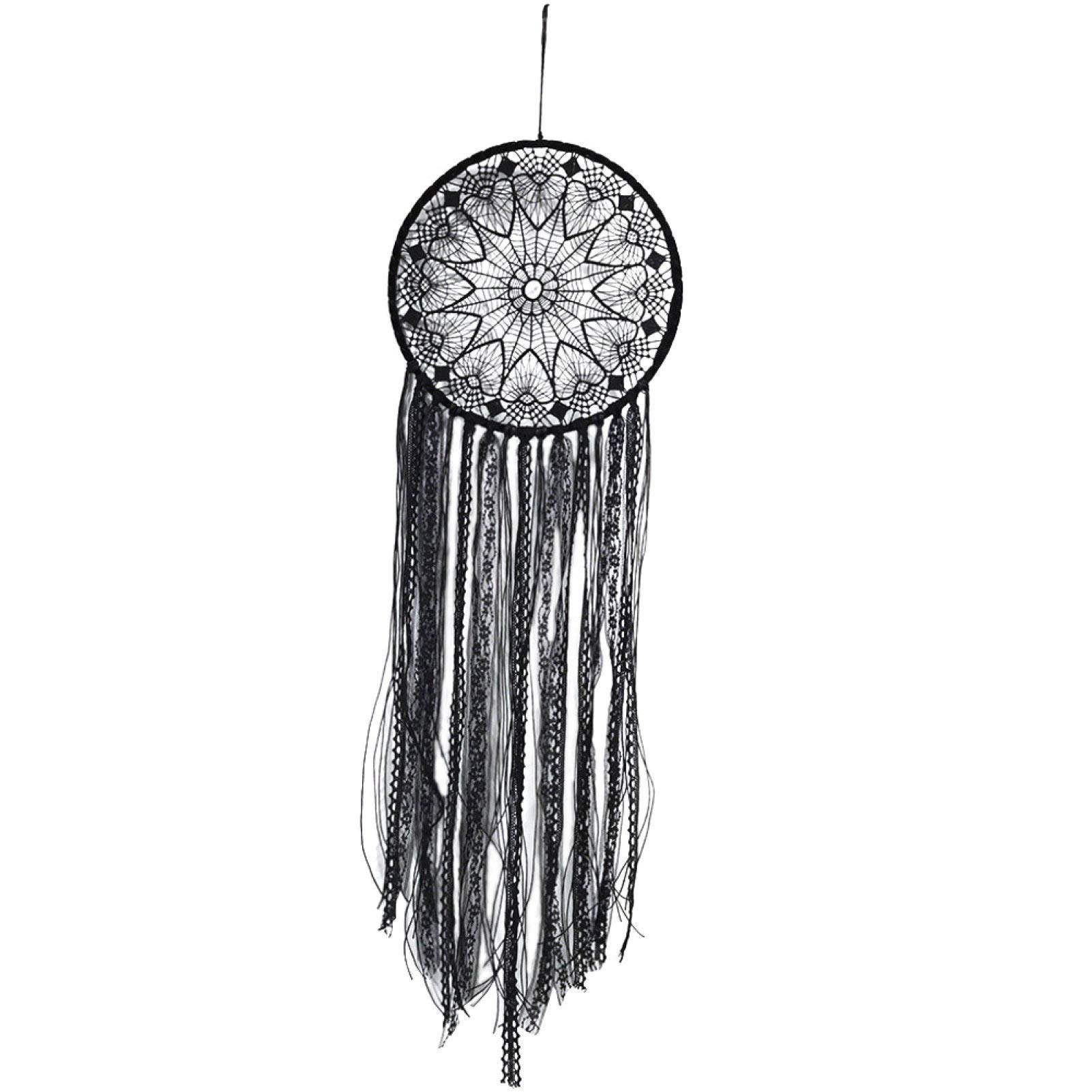 IKAXIYO Hollow Round Moon Shape Tassel Dream Catcher - Boho Wall Hanging Decor for Bedroom, Nursery, Living Room - Handmade Home Decor for Spiritual Protection & Positive Energy