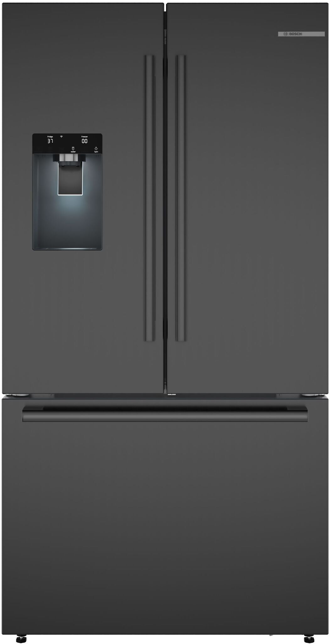 Bosch 500 Series 22 Cu. Ft. French Door Refrigerator in Black Stainless Steel - B36CD52SNB | Energy Efficient Kitchen Appliance for Modern Homes & Open Concept Living Spaces